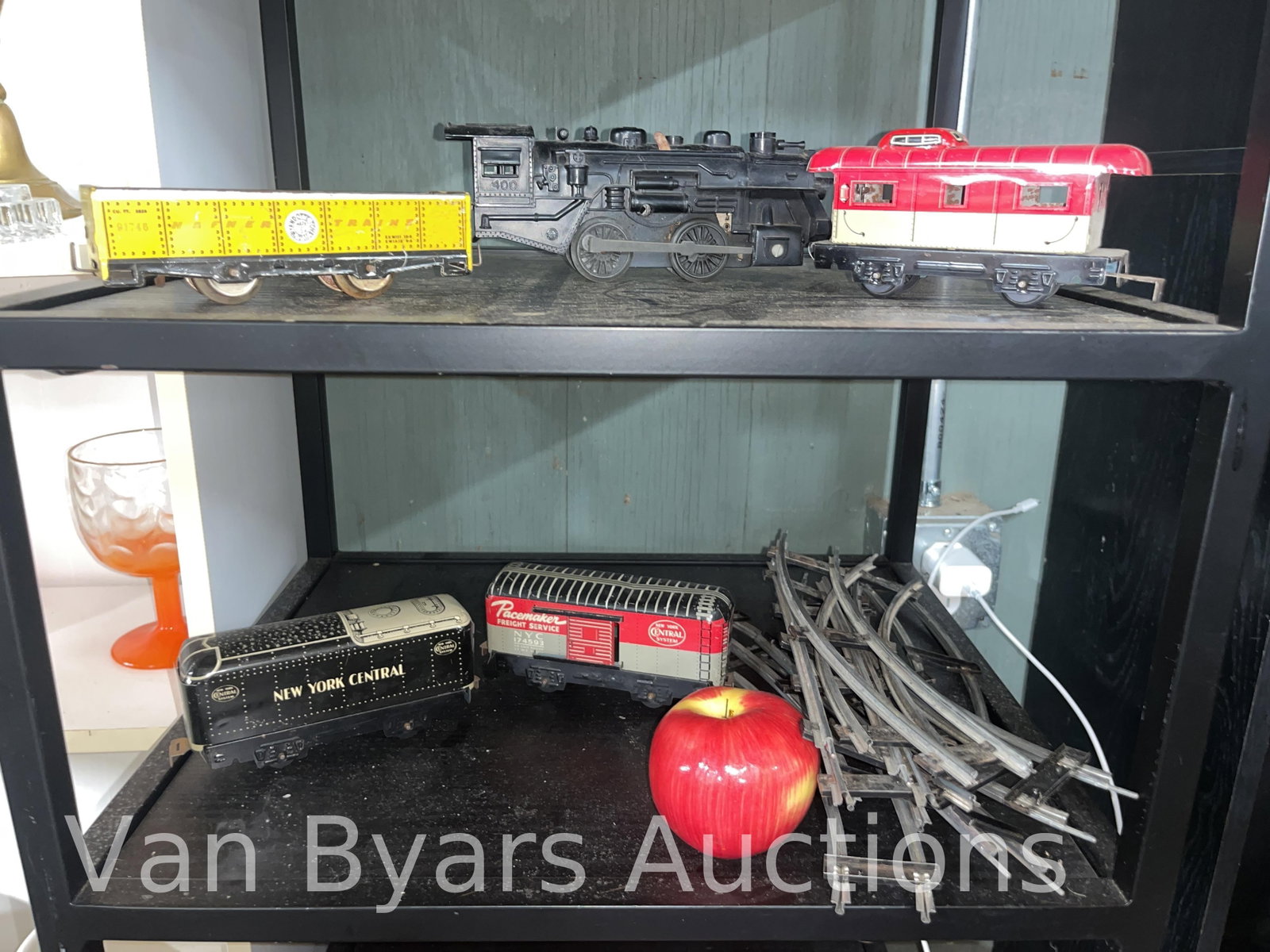 Vintage Train and Track Pieces, INV. 2227: Vintage Train and Track Pieces, INV. 2227