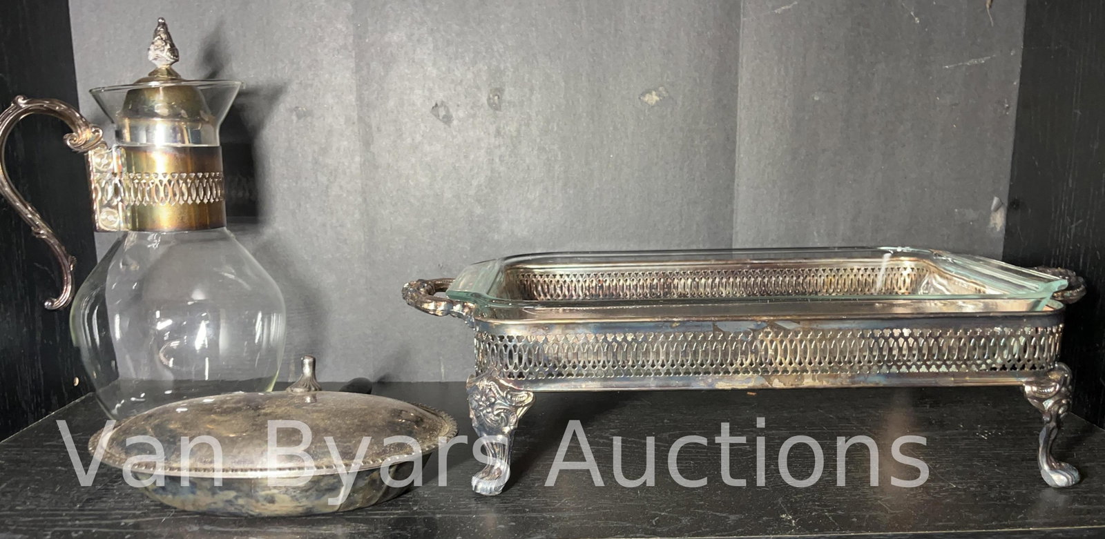 Matching glass tray and pitcher, and more, INV 2032: Matching glass tray and pitcher, and more, INV 2032