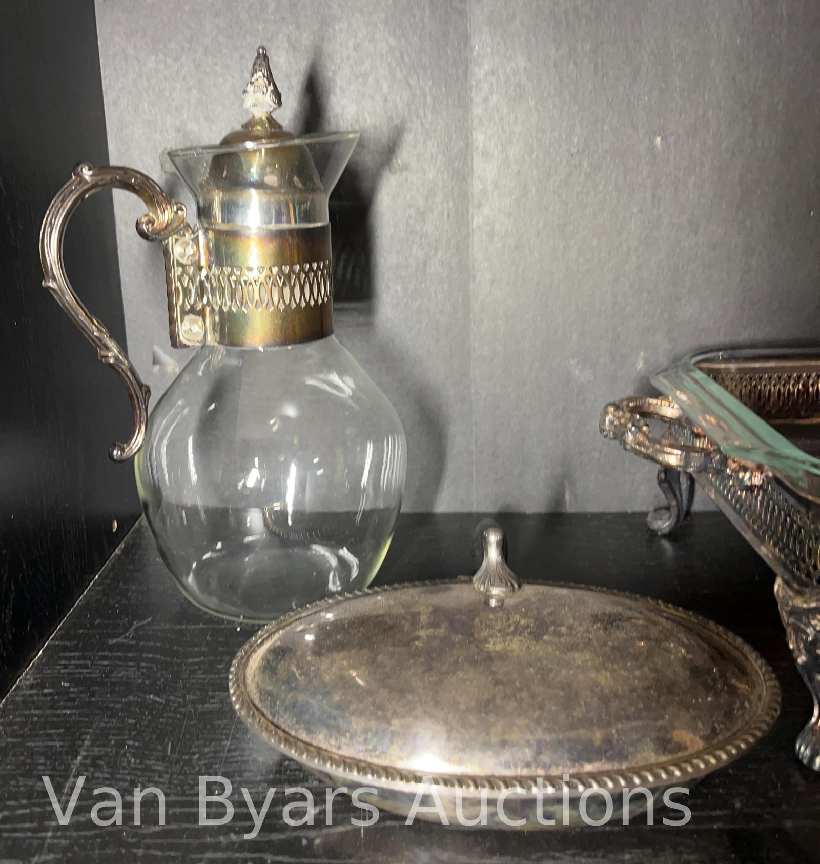 Matching glass tray and pitcher, and more, INV 2032 - 3