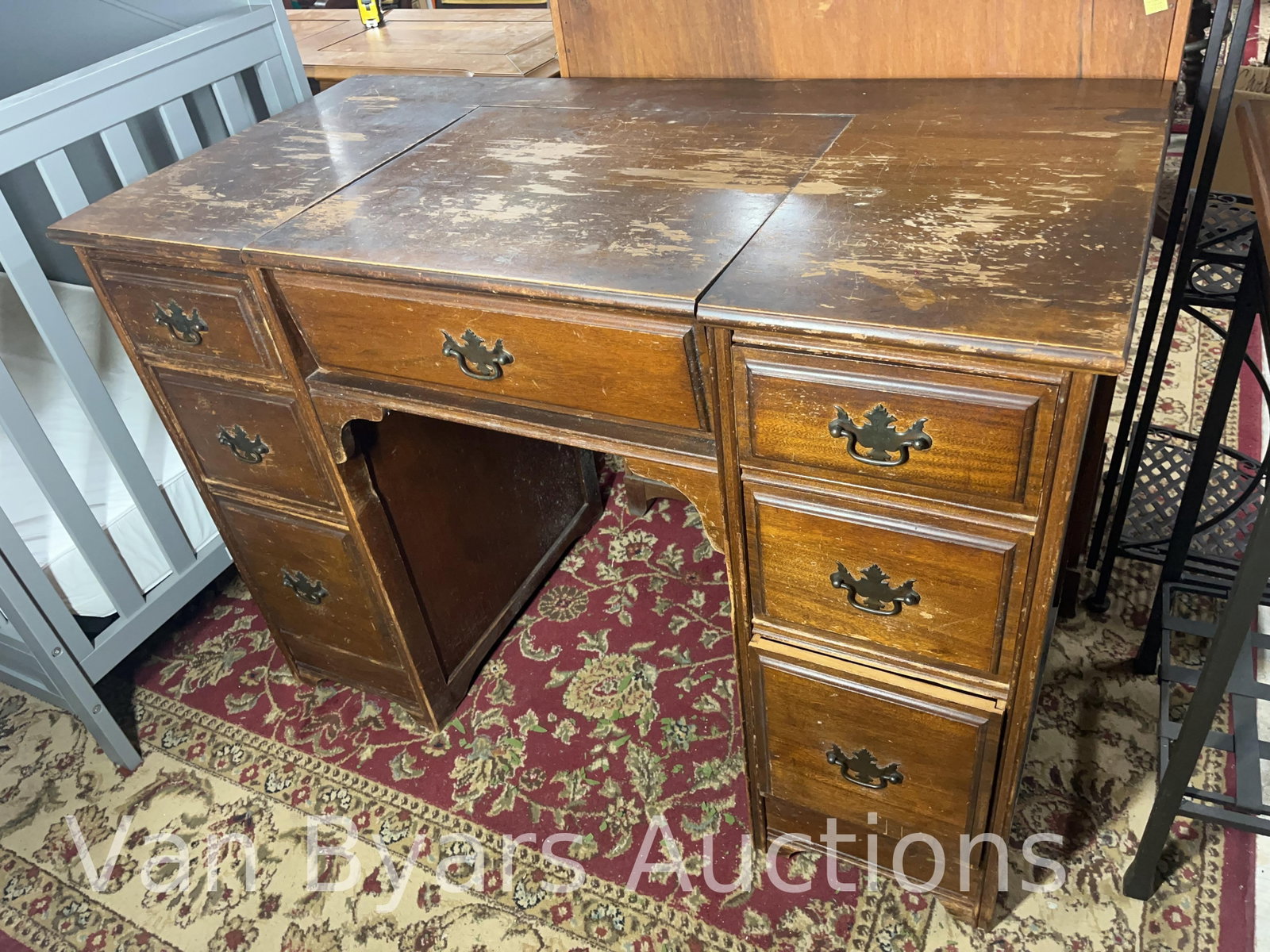 Secretary Desk, INV. 4026: Approx. 30.5 x 42.5 x 22 inches.