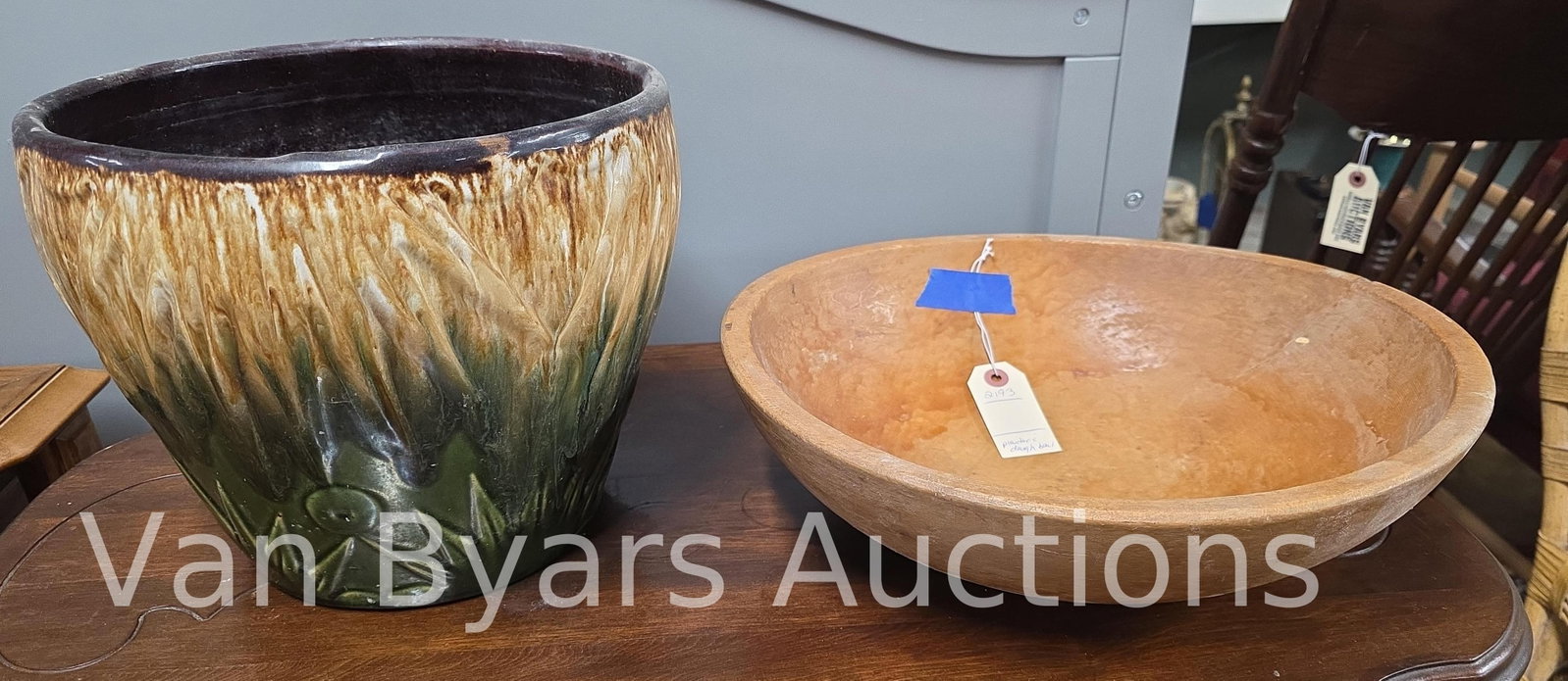 Ransbottom Planter and Dough Bowl, INV. 2193: Ransbottom Planter and Dough Bowl, INV. 2193