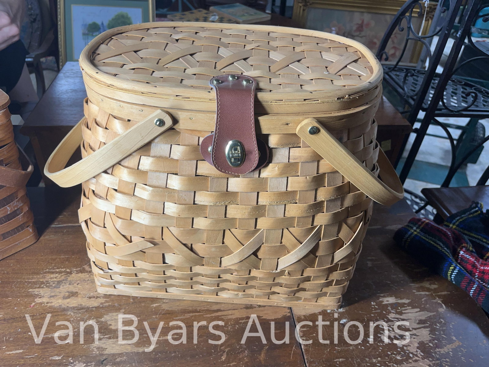 Winston Cigarettes Woven Basket and Two Picnic Style Baskets, INV. 4044 - 5