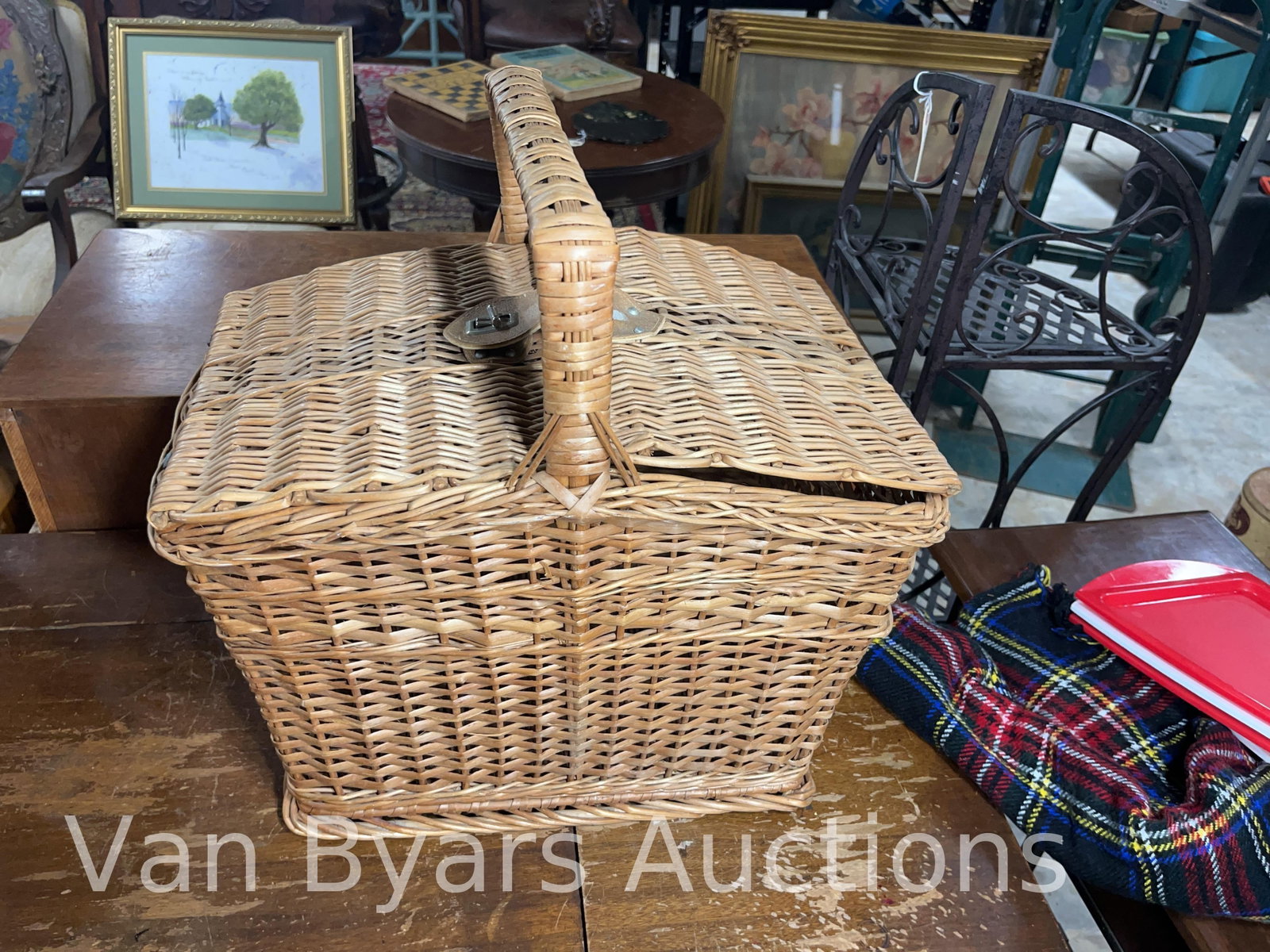 Winston Cigarettes Woven Basket and Two Picnic Style Baskets, INV. 4044 - 8