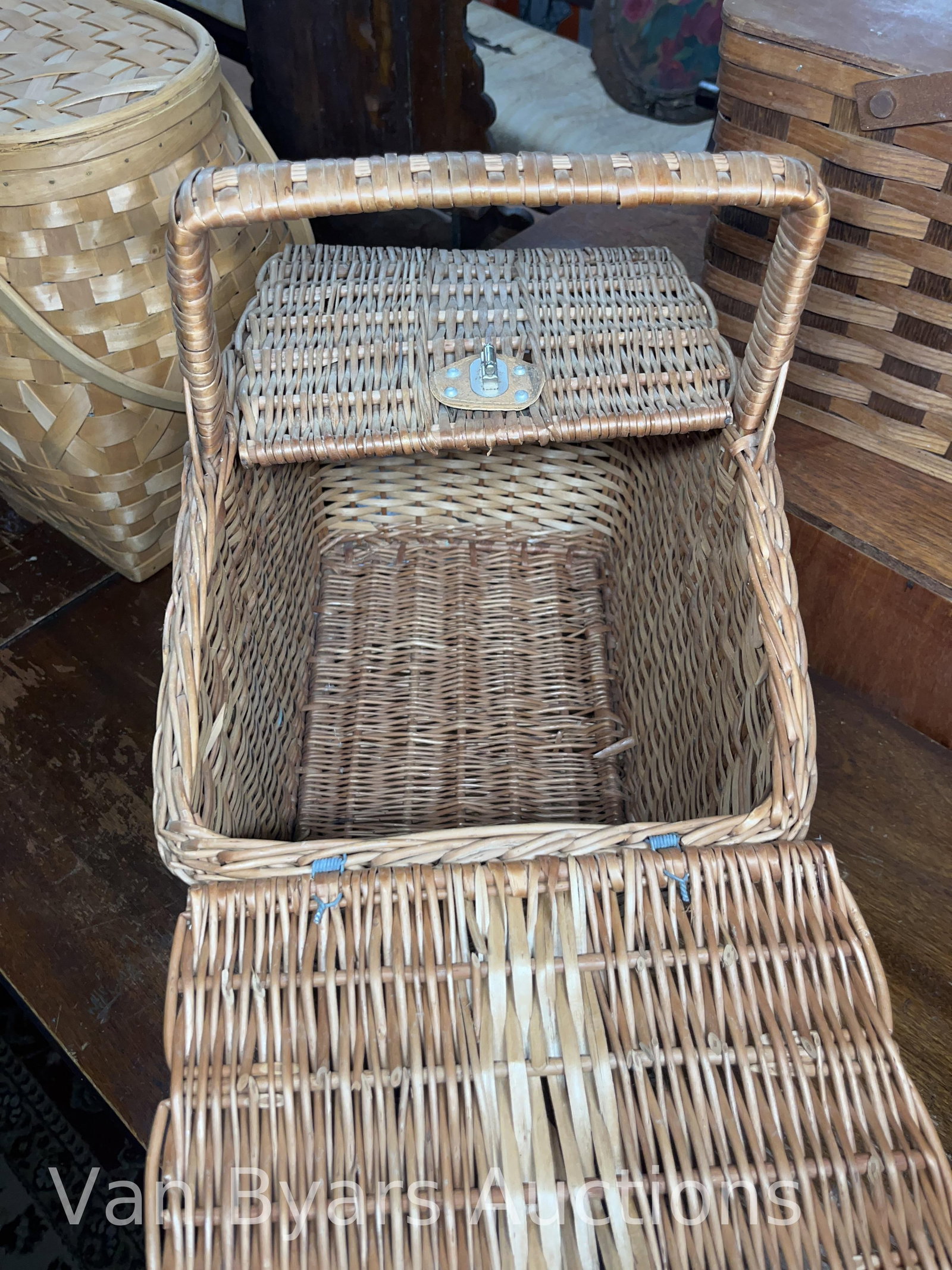 Winston Cigarettes Woven Basket and Two Picnic Style Baskets, INV. 4044 - 9