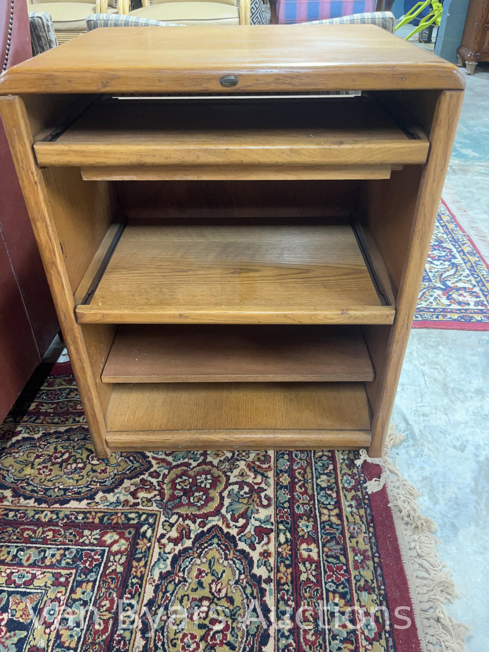 Entertainment Center with Rollout Shelves, INV. 4017: Approx. 30 x 24.5 x 20 inches.