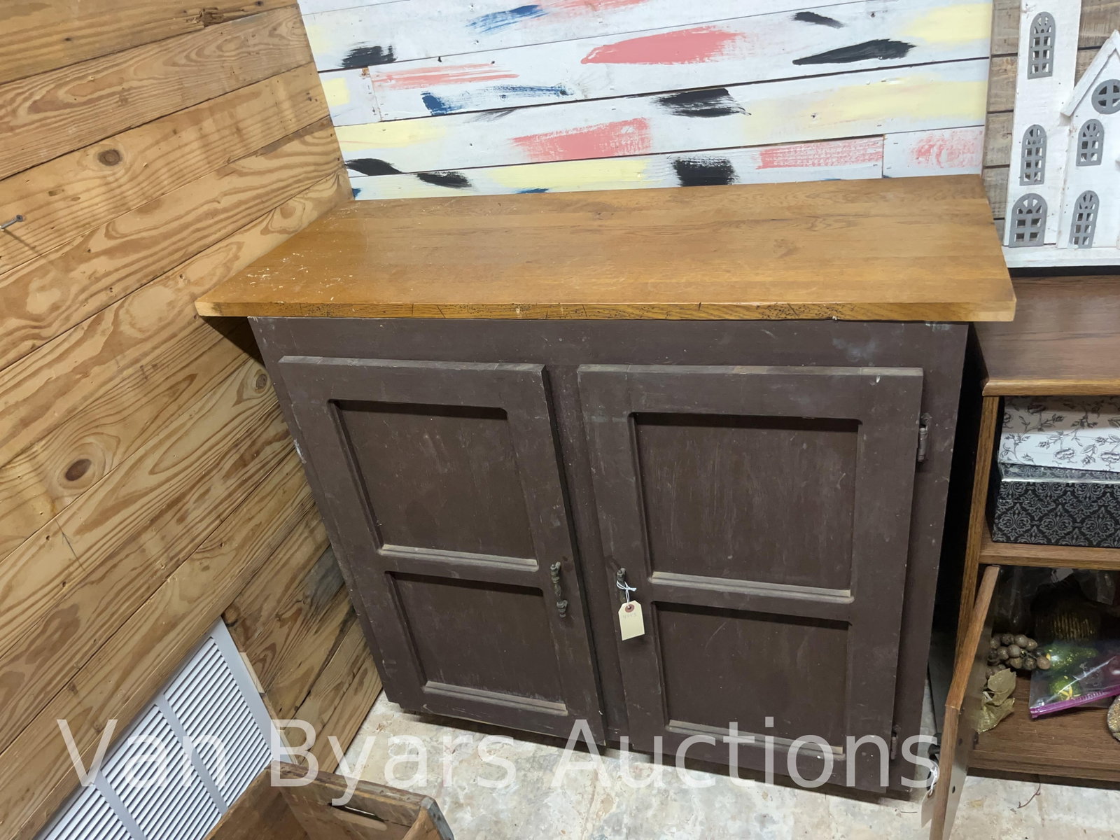 Wood Cabinet, INV. 4043: Approx. 36 x 41.5 x 19 inches.