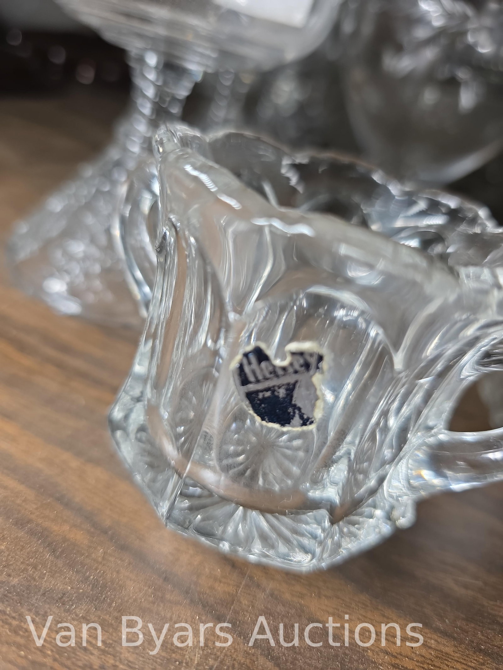 Clear glass stems, pitchers, competes and more. Including Heisey, INV. 2323 - 8