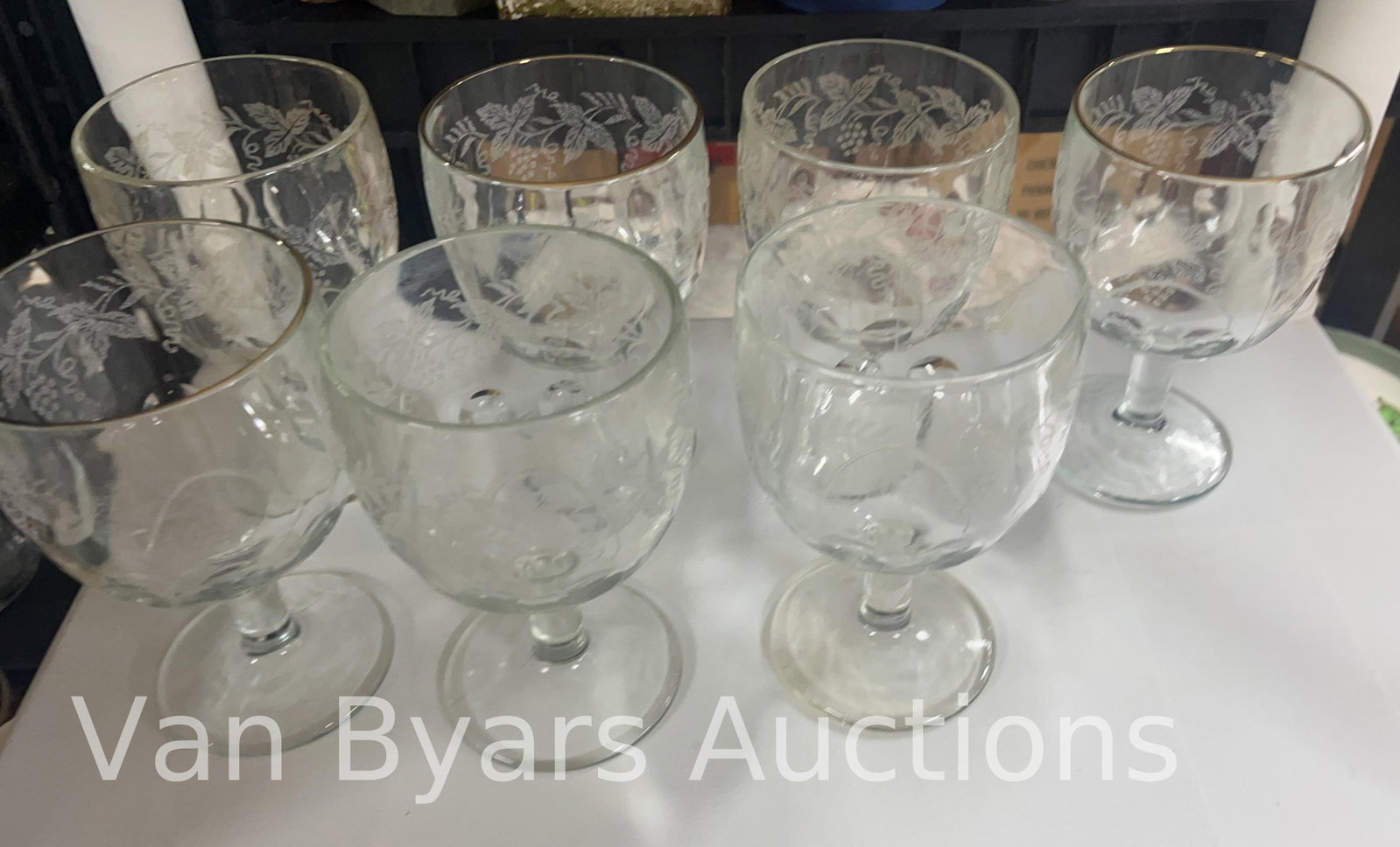 7 glasses, INV. 2122: approx. height 6 1/8.