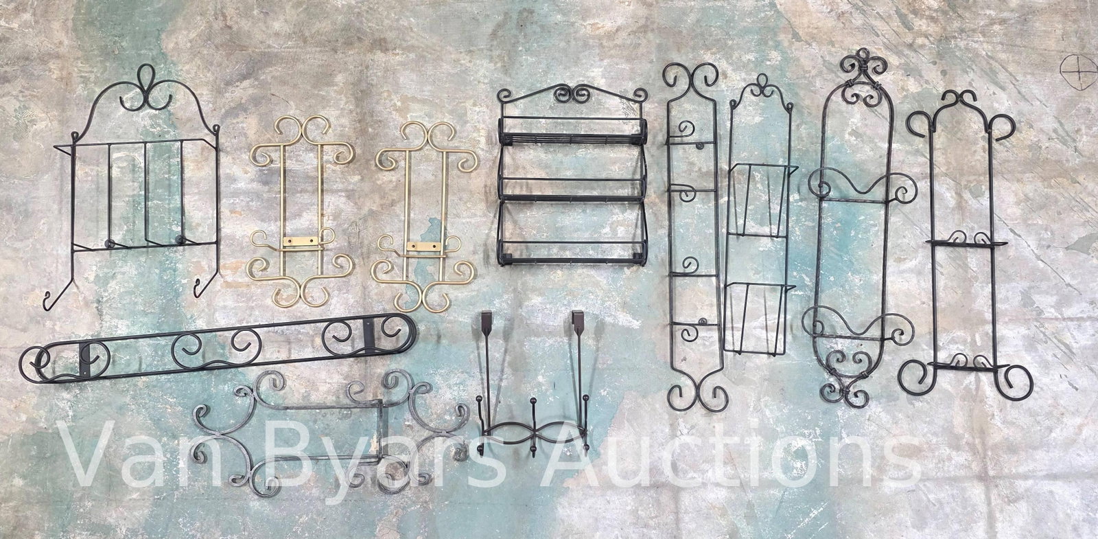 Hanging Plate Racks, INV. 4003: 11 pieces. Approx. all together 18 x 35 x 10 inches.