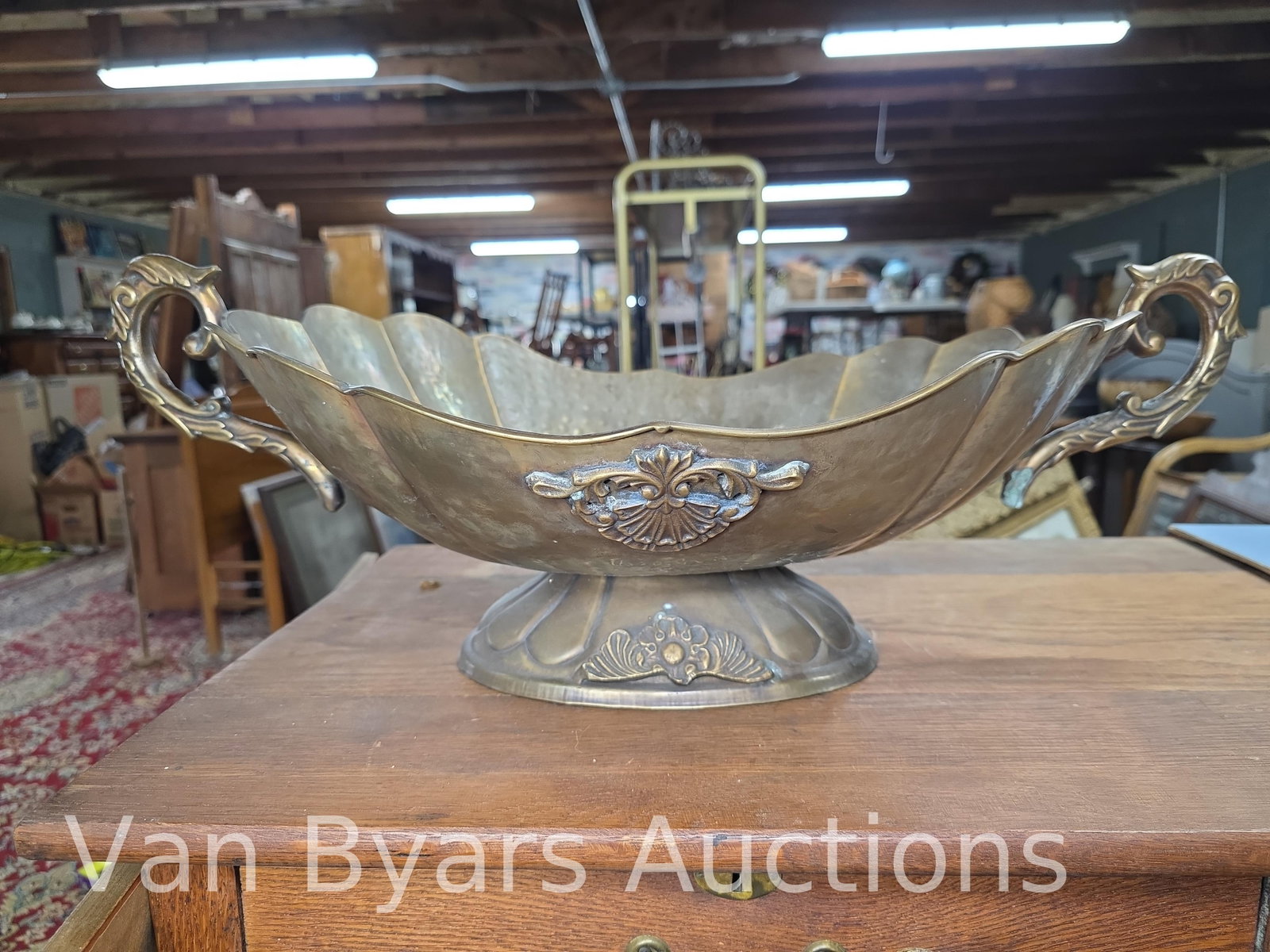 Style of Maitland Smith copper centerpiece, hand hammered, INV. 2326 (1 of 3)