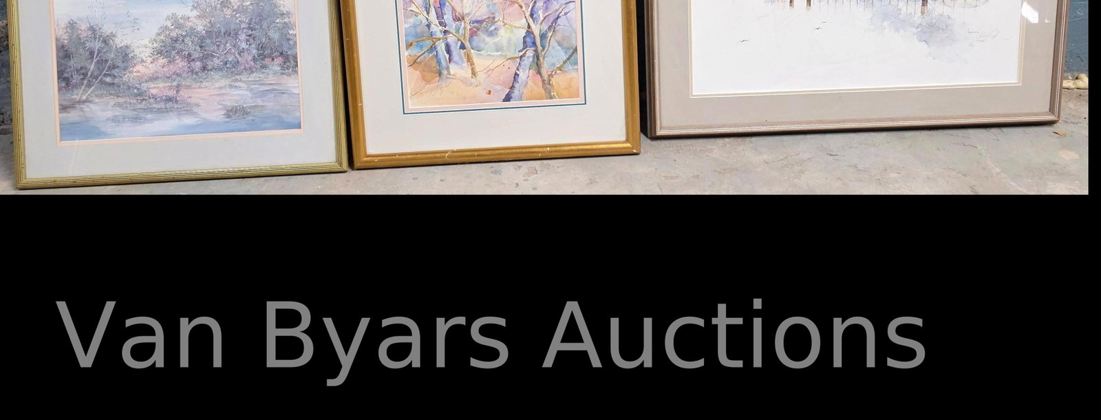 Three Landscape Scenes, INV. 2151: Largest frame 27 x 34.5 inches