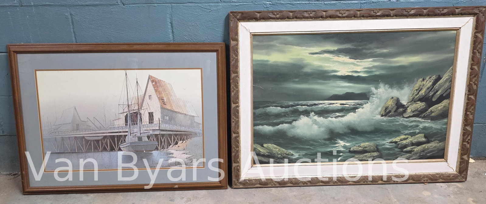 Two Maritime Scenes, INV. 2152: Largest frame 32 x 44 inches