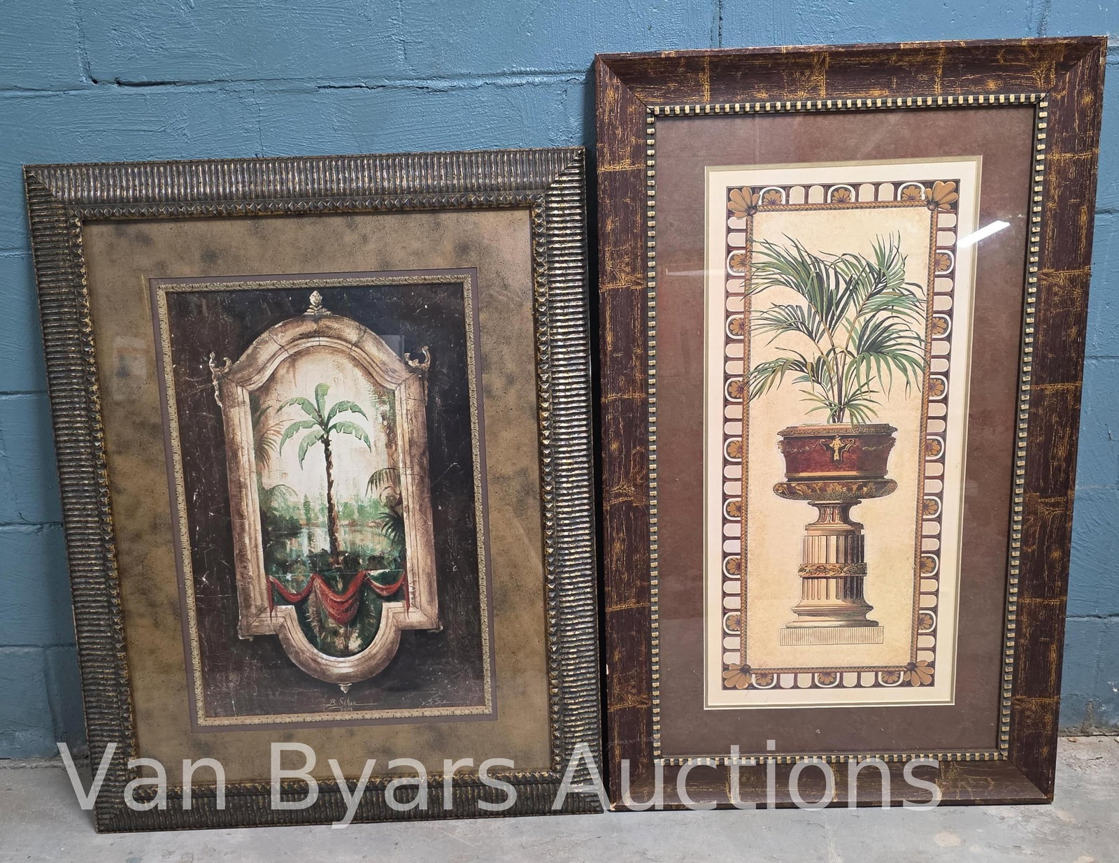Two Neoclassical / Botanical Prints, INV. 2155: Tallest frame 41.75 x 25.75 inches