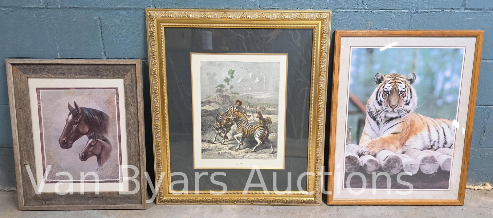 Three Animal Scenes, INV. 2163: Largest frame 32.75 x 28.75 inches