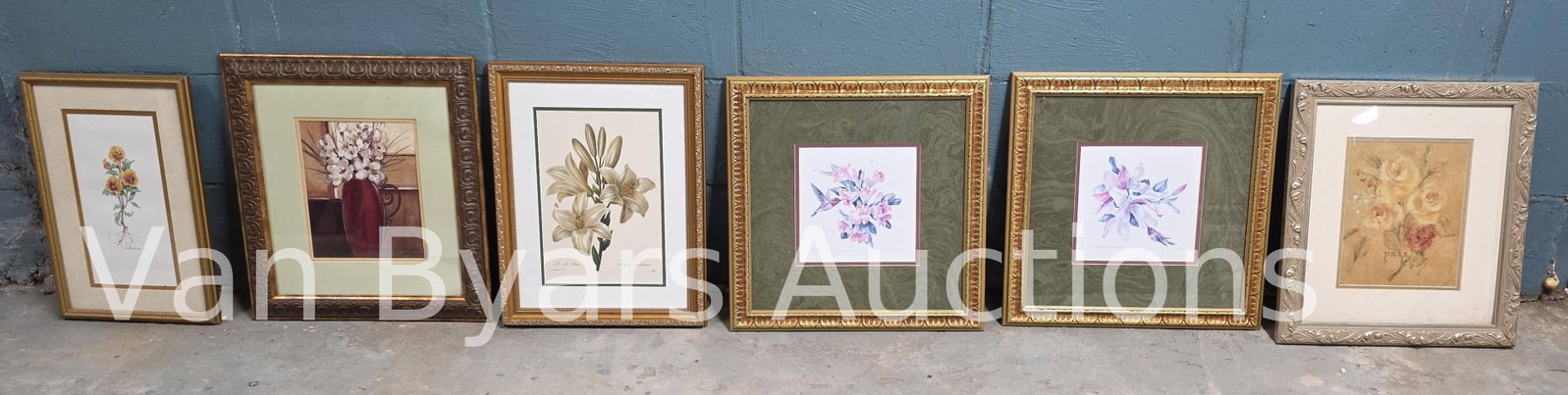 14 Floral Scenes, INV. 2159: Tallest frame 18.5", widest frame 17.75".