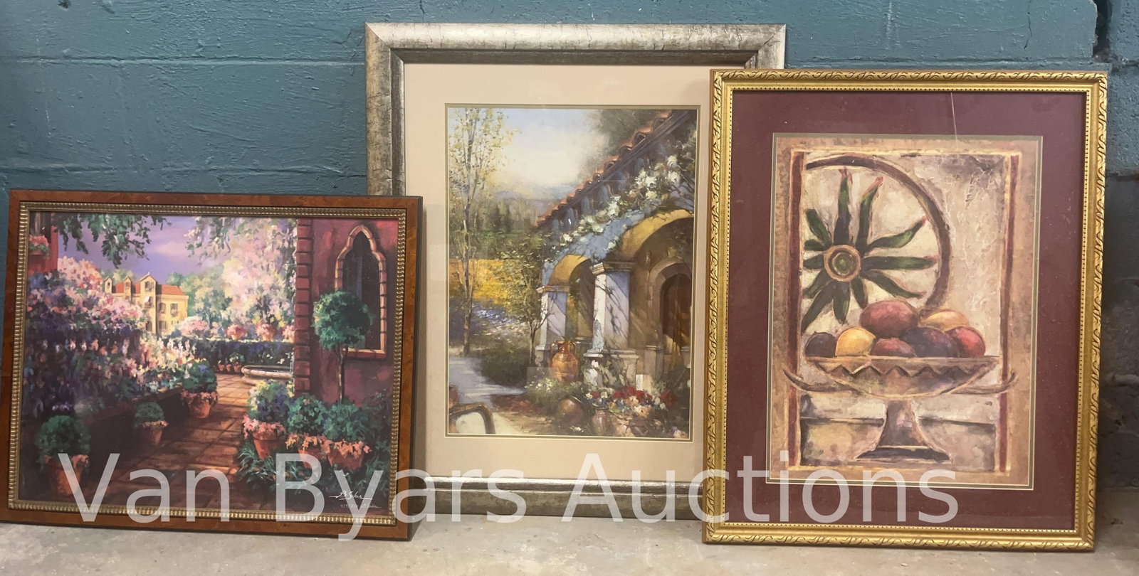 Three Framed Artworks, INV. 2243: Largest approx. 35 x 29 x 1 inches