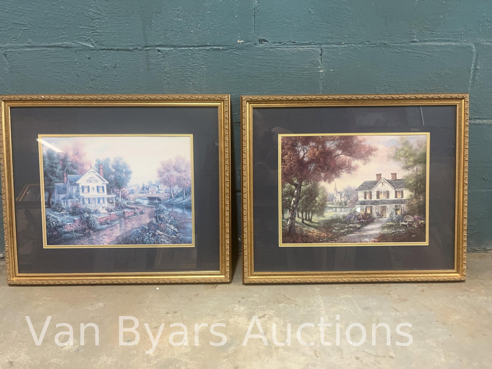 Two Home Scenes, INV. 2261: Both approx. 21 x 24 x 1 inches.