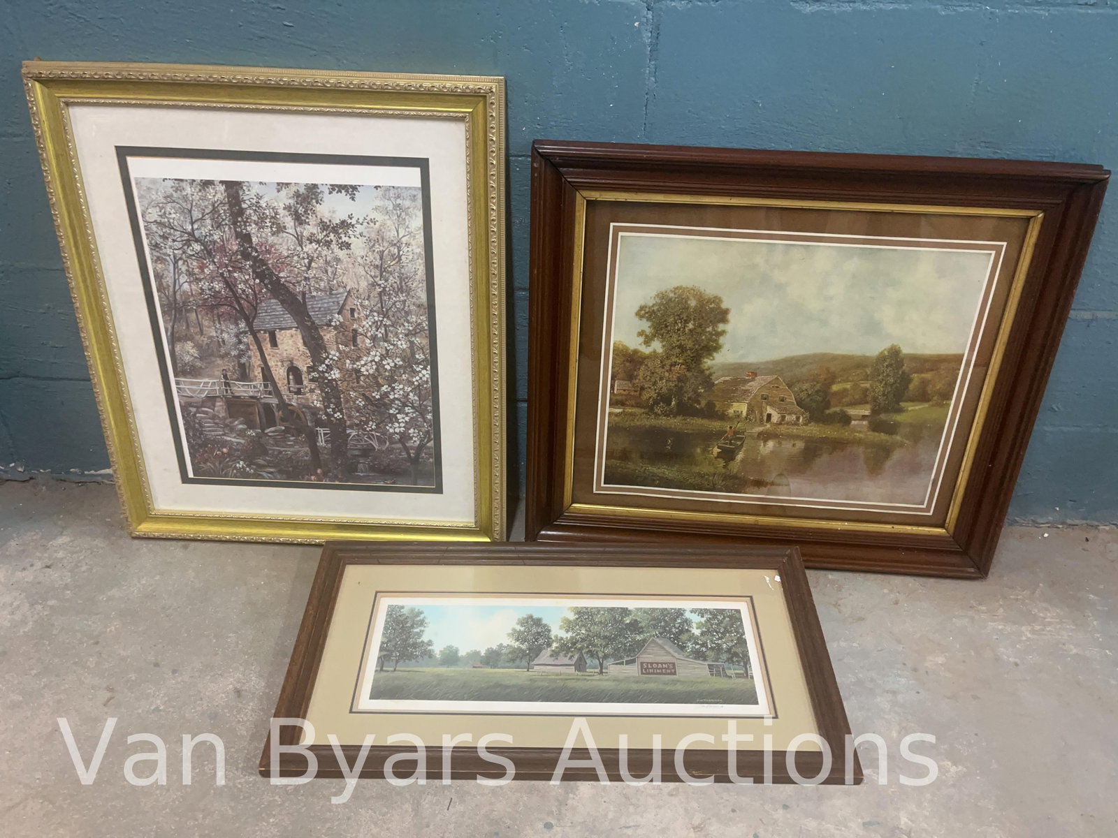 Three Scenic Framed Prints, One Signed, INV. 2263: Largest approx. 29 x 24.5 x 1.5 inches.