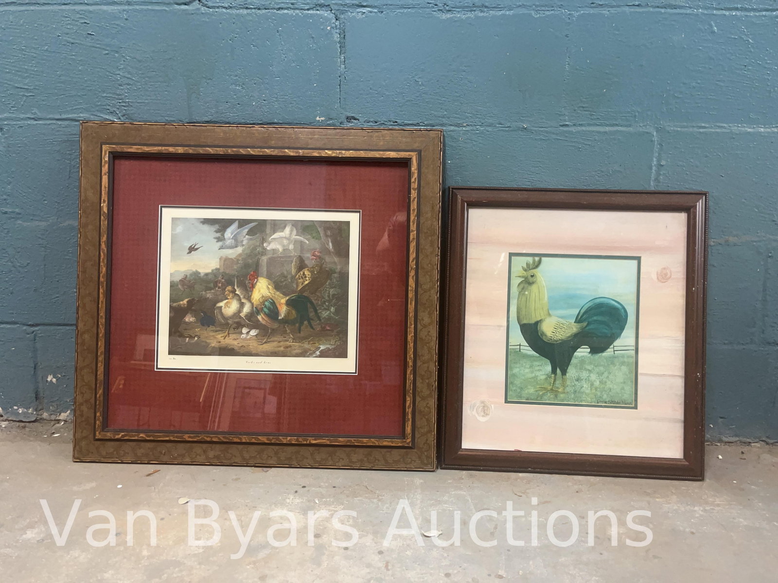 Two Animal Artworks, INV. 2275: Largest approx. 25 x 26 x 1 inches.