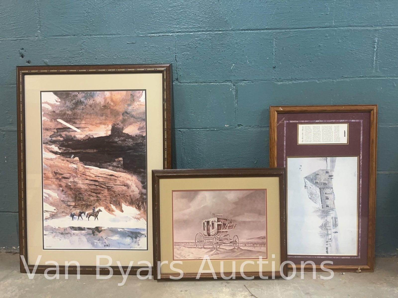 Three Assorted Framed Artworks, INV. 2291: Largest approx. 37 x 27 x 1 inches.