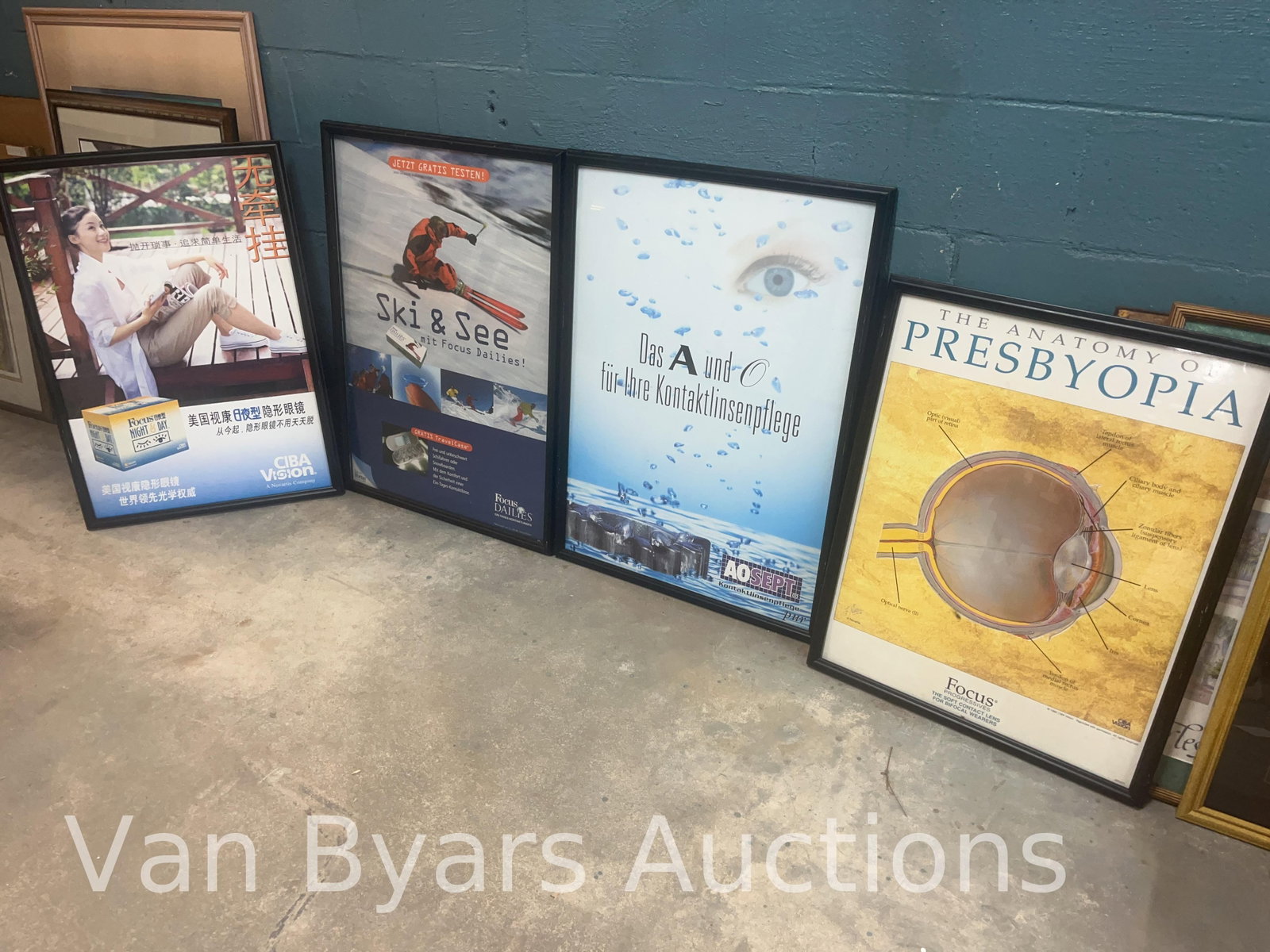 Four Black Framed Posters, INV. 2297: Largest approx. 34.5 x 25 x 1.5 inches.