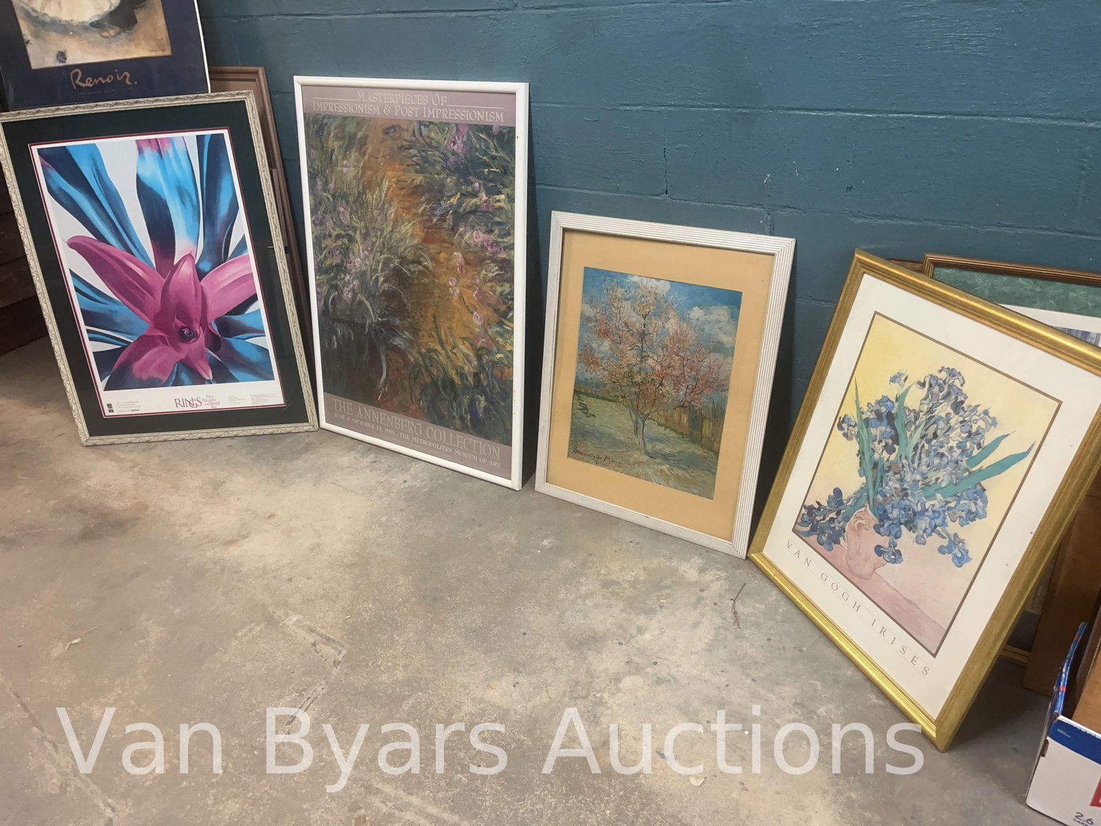 Five Art Posters (Four with Frame), INV. 2298: Largest approx. 43 x 31.5 x 1 inches.