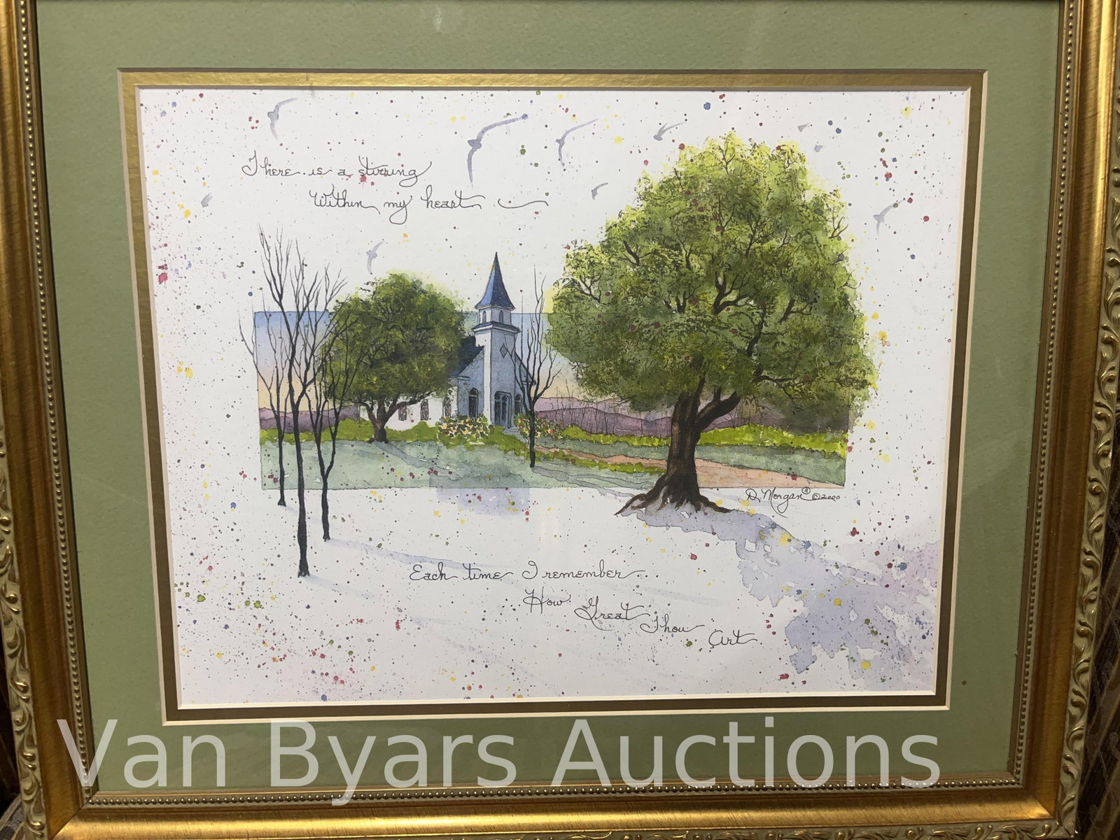D. Morgan Art, INV. 2180: Approx. 16 x 19 x 1 inches.