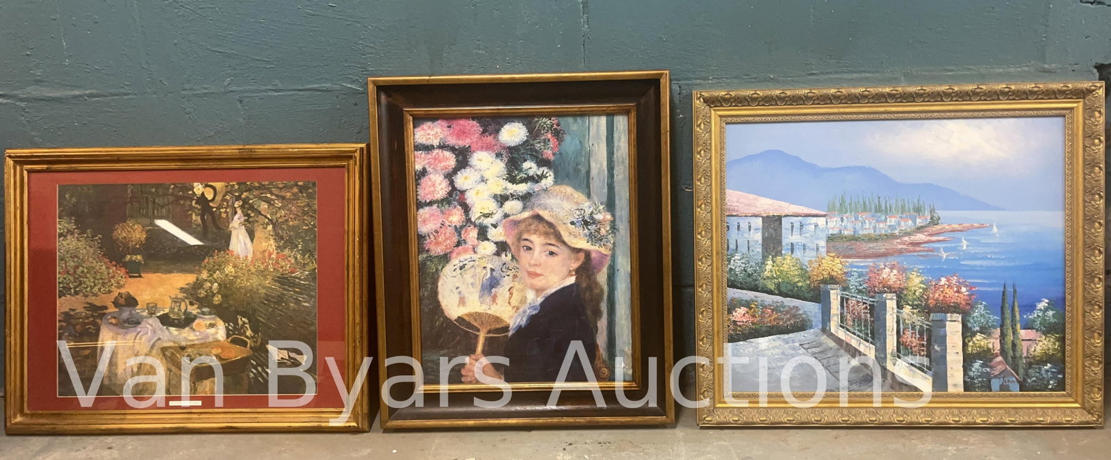Three Framed Impressionism Style Artworks, INV. 2272: Largest approx.24 x 28 x 1.5 inches.