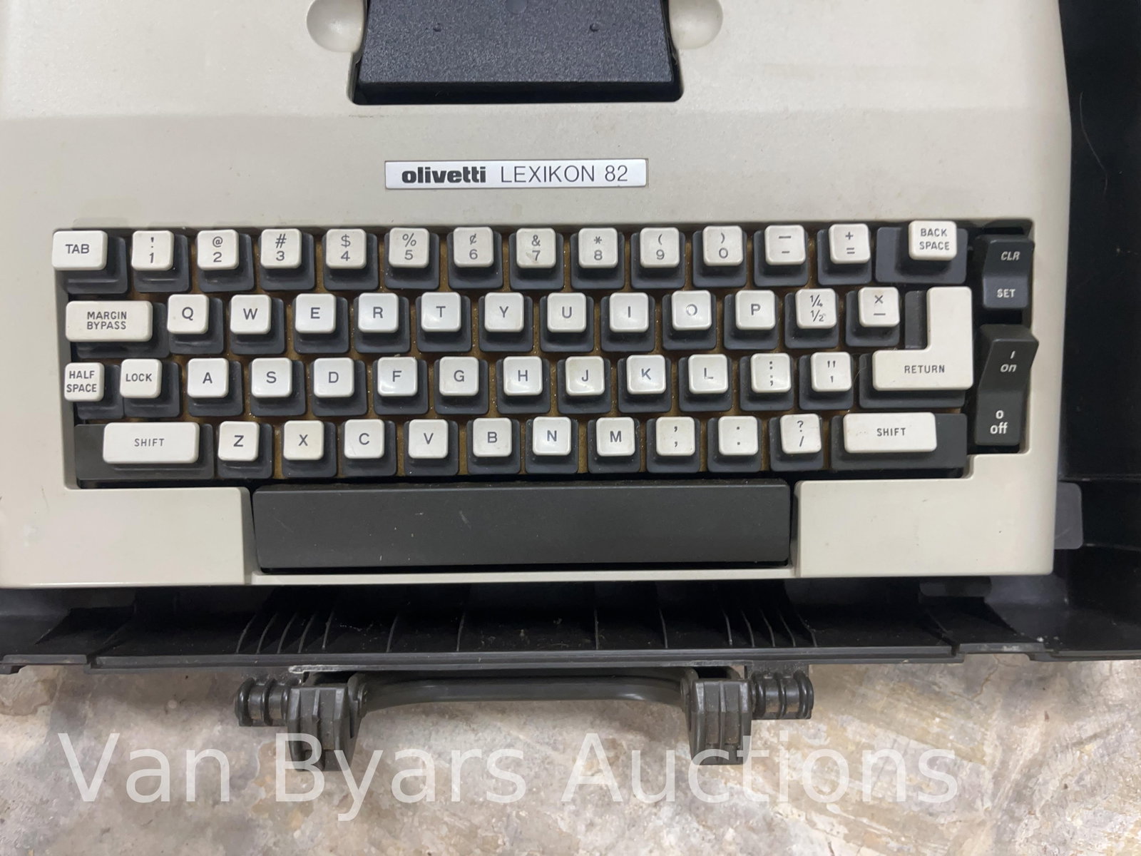 Olivetti Lexikon 82 Typewriter with Papers and Original Box, INV. 2222 - 2