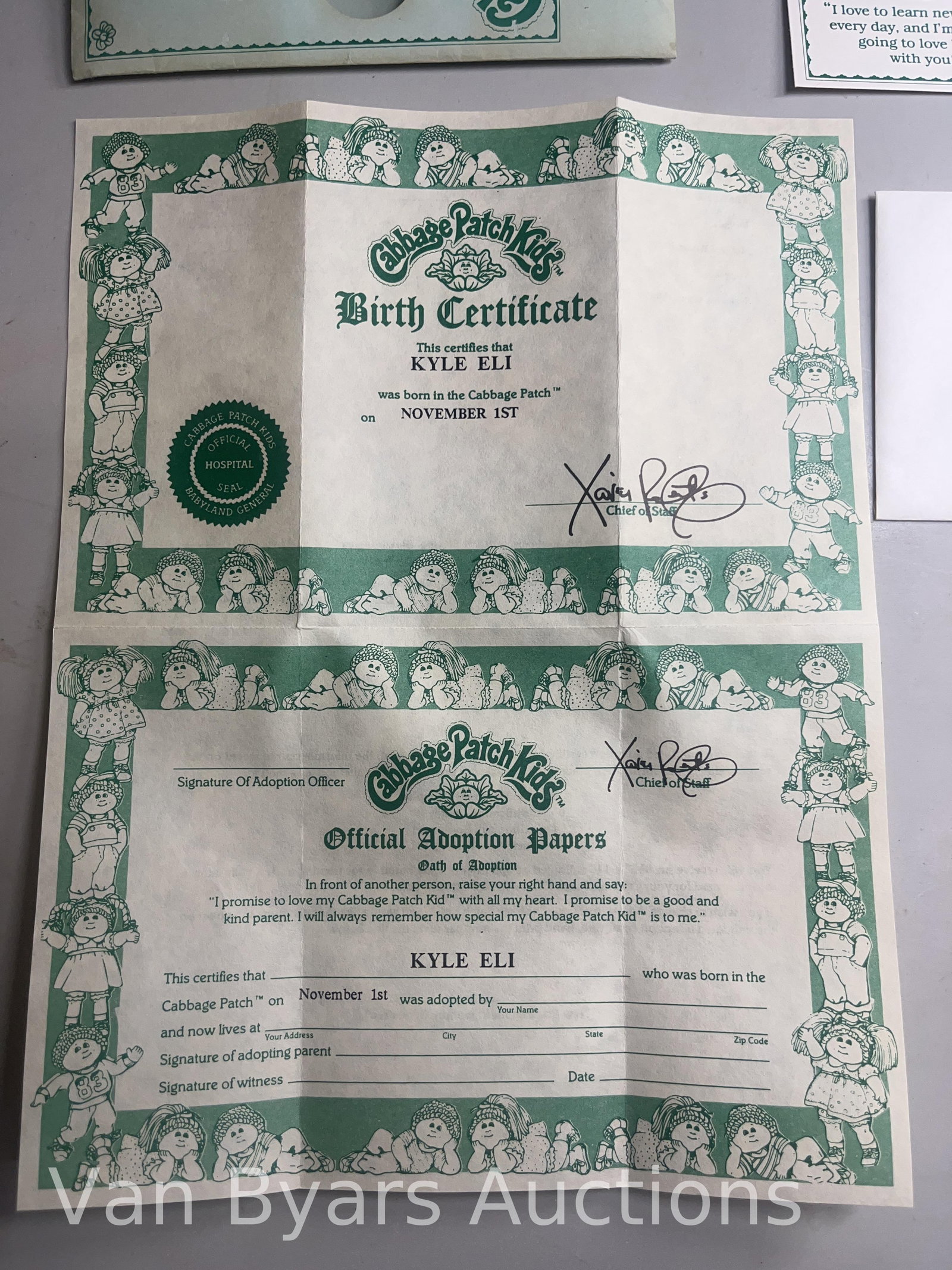 Cabbage Patch Kids Doll with Birth Certificate, INV. 2197 - 8
