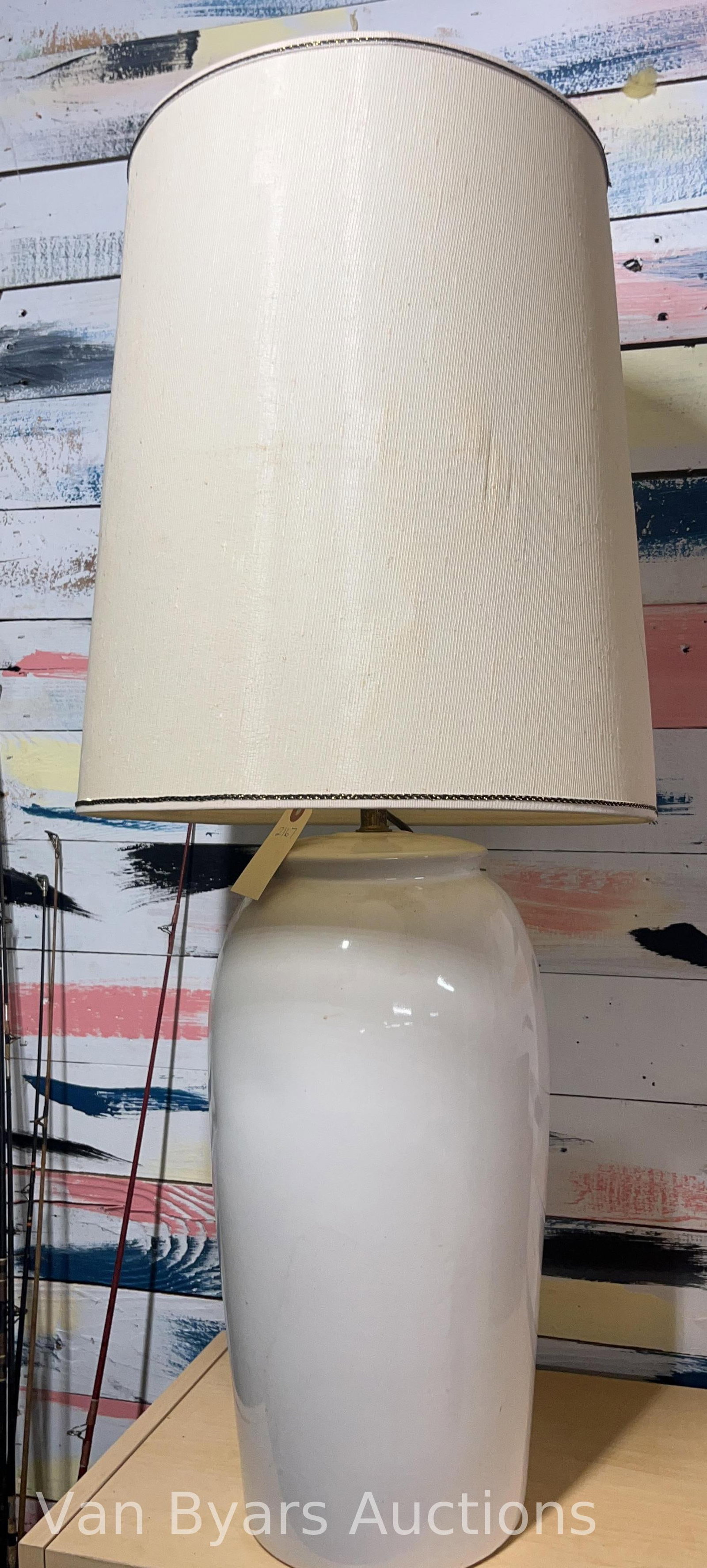 Lamp with Shade, INV. 2167: Approx. including shade 31 x 13 x 13 inches.