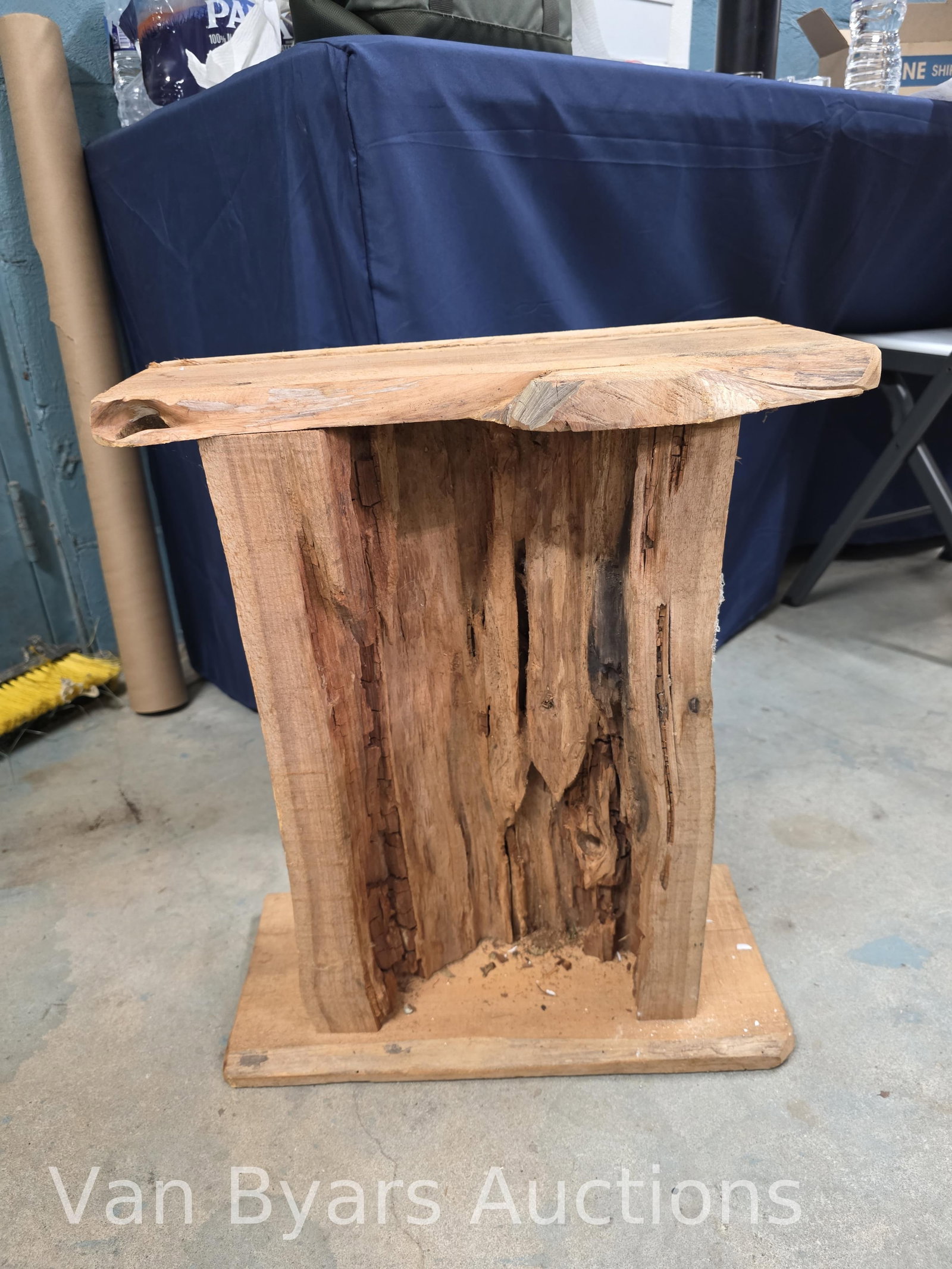 Handmade half log plant stand pedestal, INV. 2331 - 2
