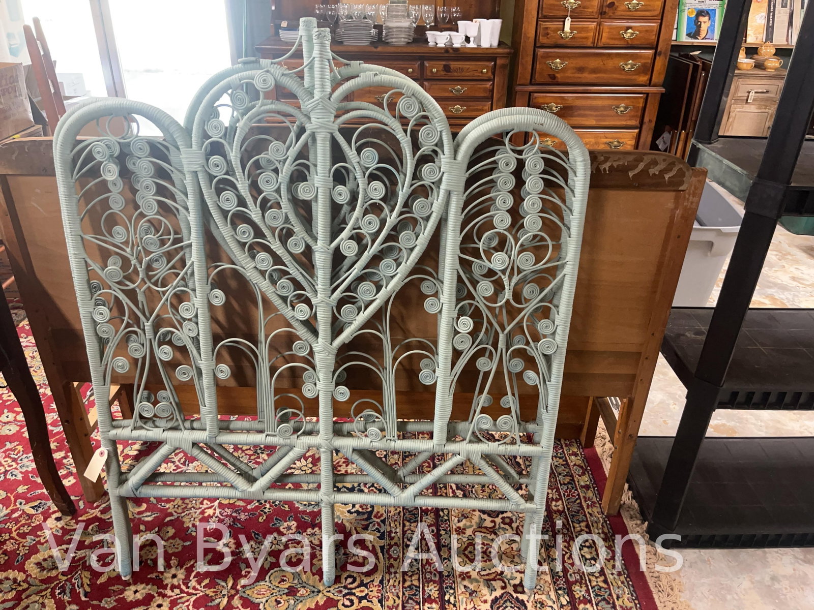 Twin Bead Matching Headboard and Footboard, INV. 4015: Approx. 48 x 39 inches.