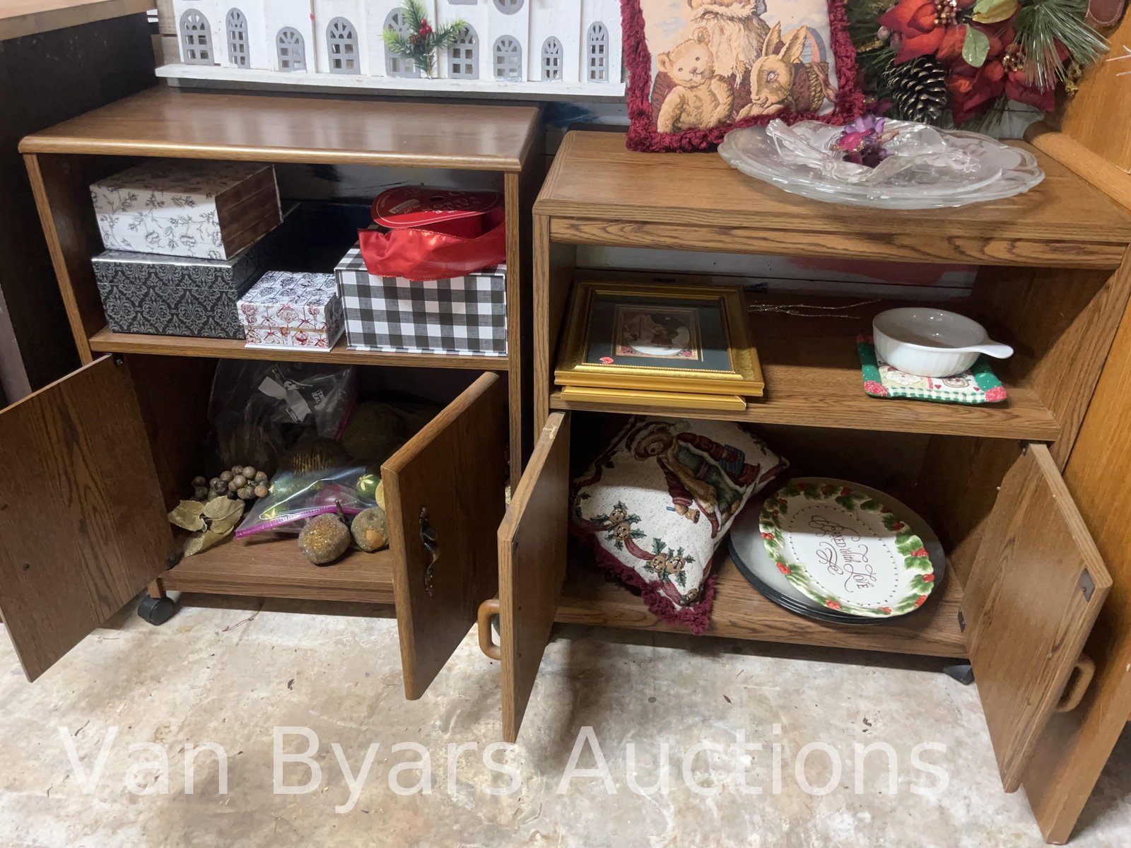 Two Office Storage Cabinets on Wheels, INV. 4042: Not including contents. Largest approx. 31 x 23.5 x 16 inches. 