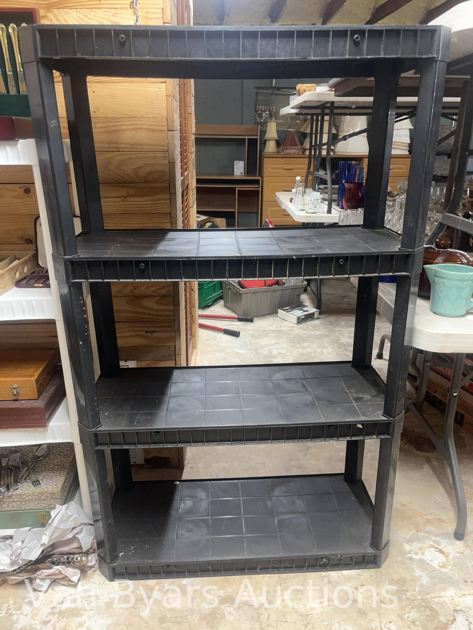 Two Shelving Units, INV. 4014: Not including contents. Approx. of largest 55 x 34 x 15.5 inches.