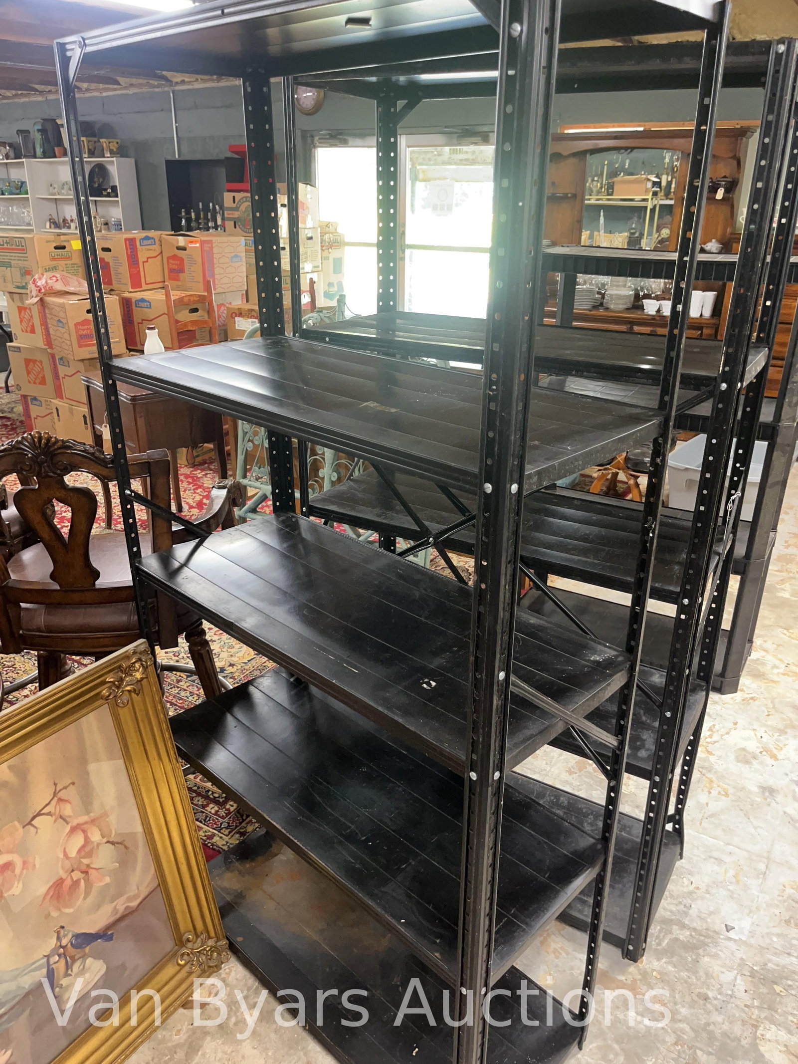 Two Black Metal Shelving Units, INV. 4020 - 2