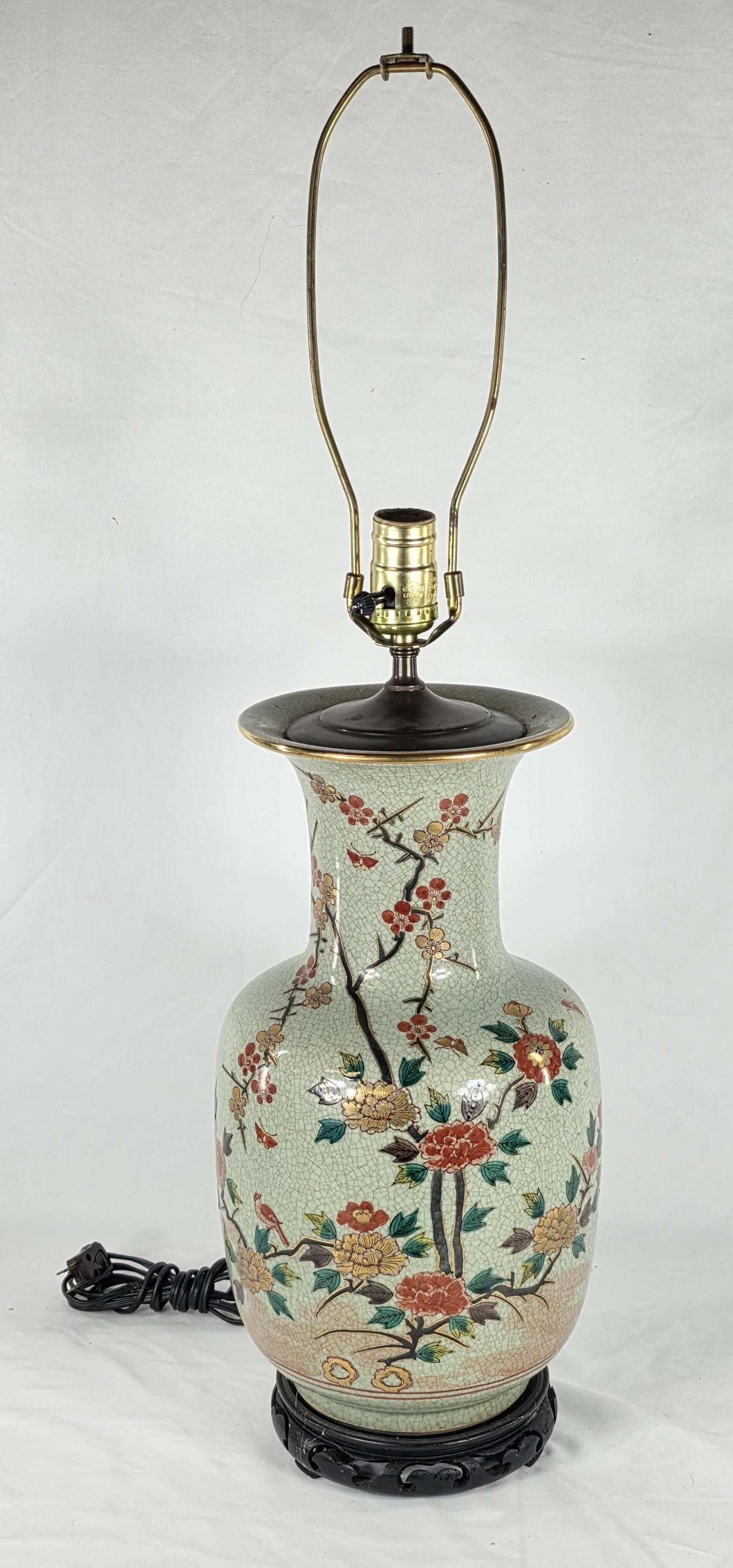 Japanese Satsuma Vase mounted as a Lamp, INV. 1159 (1 of 6)