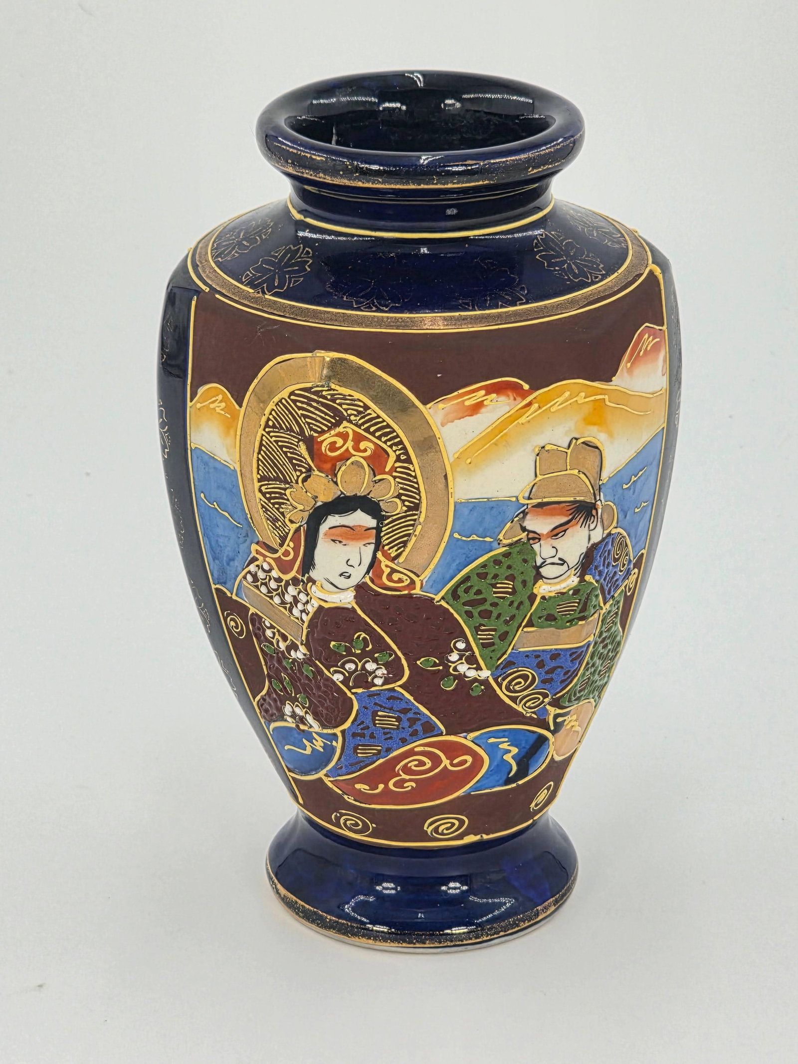 Japanese Satsuma Vase, INV. 1076: Approx. 7 1/2" height. With marking.