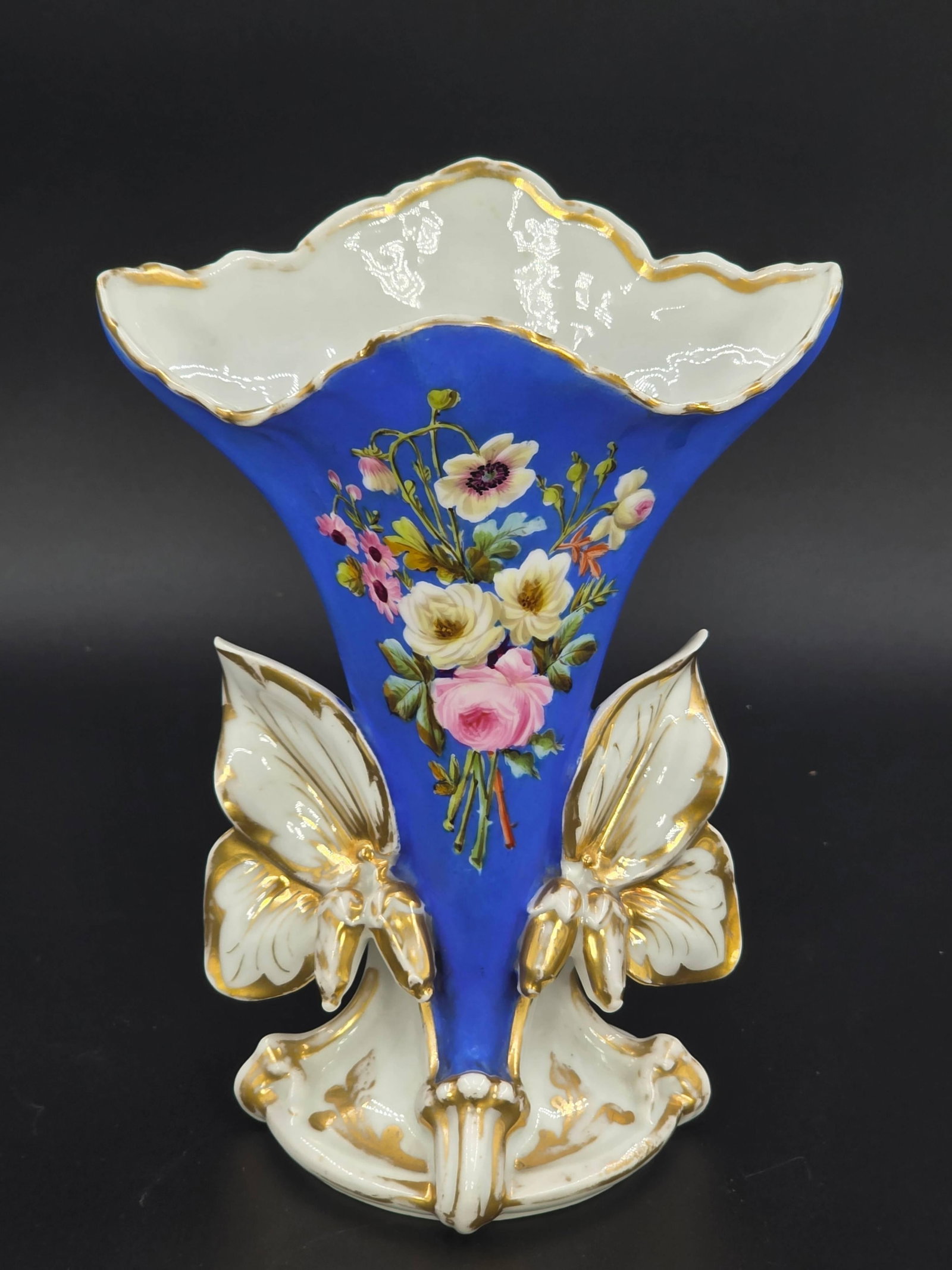 19th Century Old Paris Porcelain Vase, INV. 1228: Approx. height 8 1/4".
