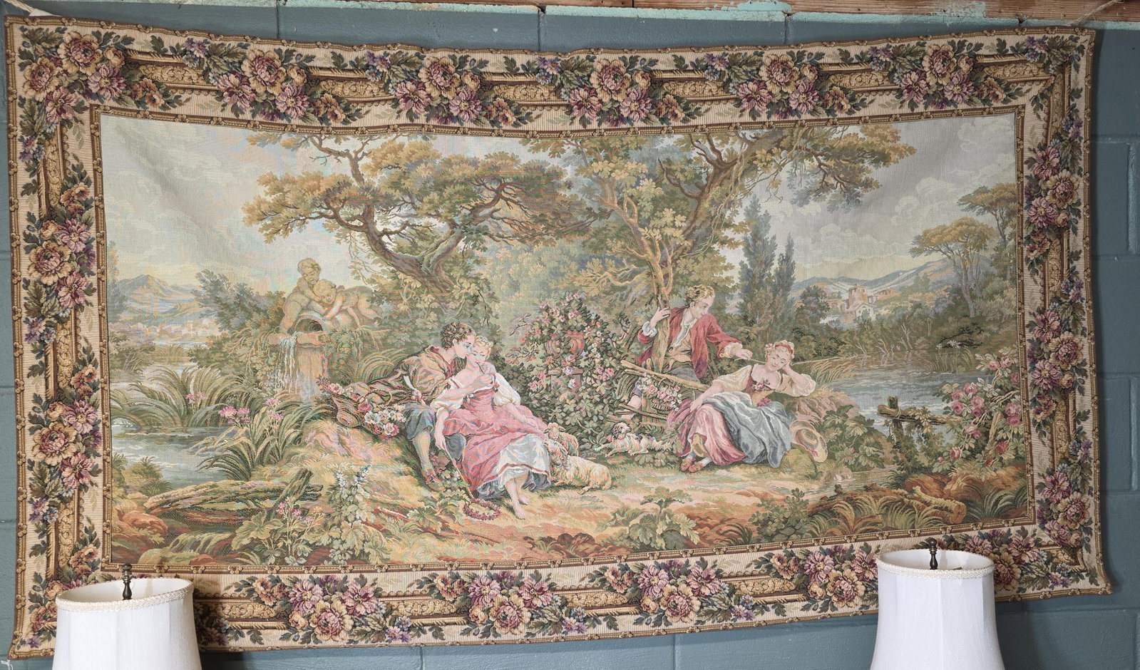 French style Aubusson tapestry, INV. 1310: 37" x 67.5"