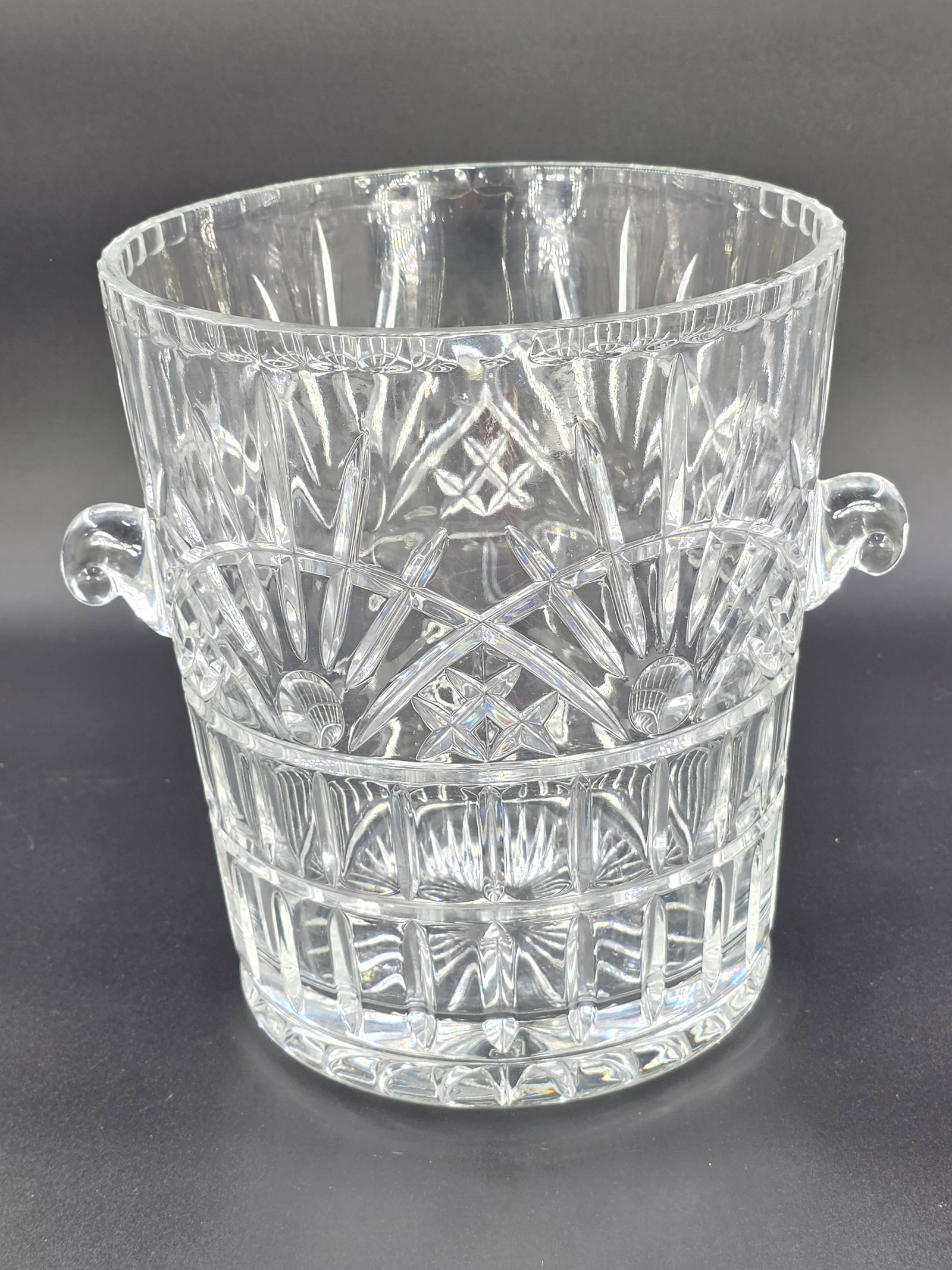 Godinger Crystal Freedom Cut Ice Bucket, INV. 1221: Approx. height 9 3/8".