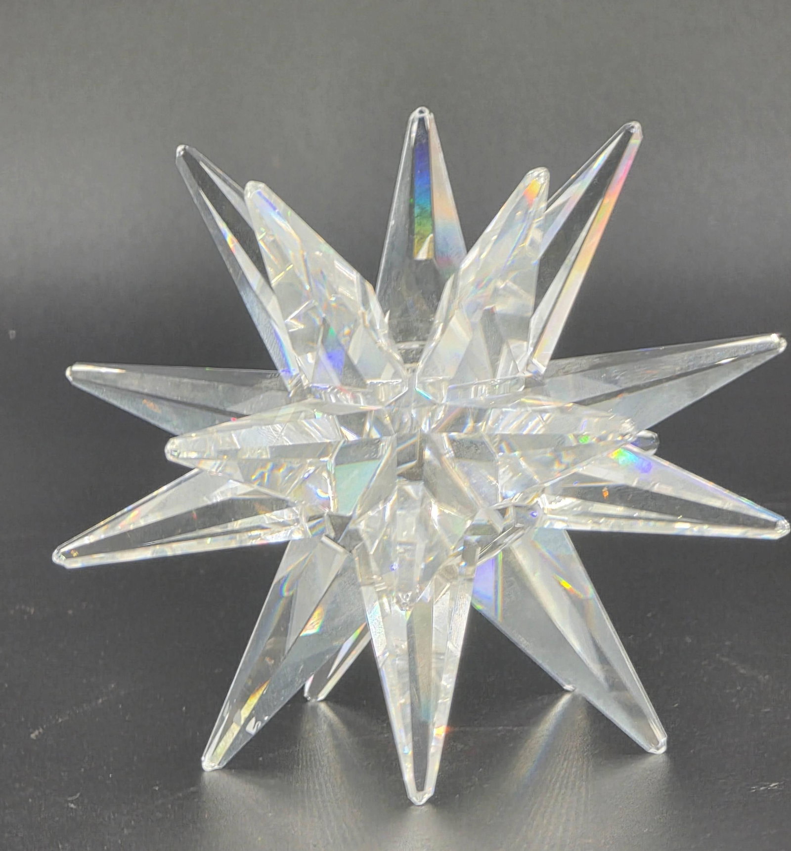Swarovski Crystal Star Candleholder, INV. 1229: Approx. 4 1/2" dia. Apparently unmarked.