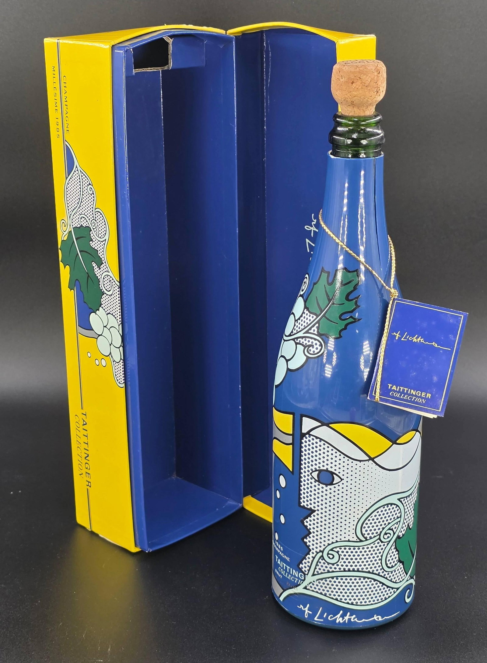 Roy Lichtenstein Taittinger Collection Champagne Bottle with Box, INV. 1006: Roy Lichtenstein Taittinger Collection Champagne Bottle with Box