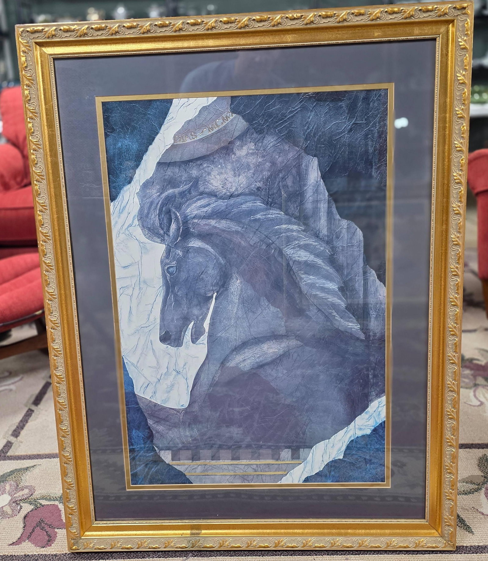 Horse print, INV. 1266: Frame 41.75 x 31.75 x 1.5 inches