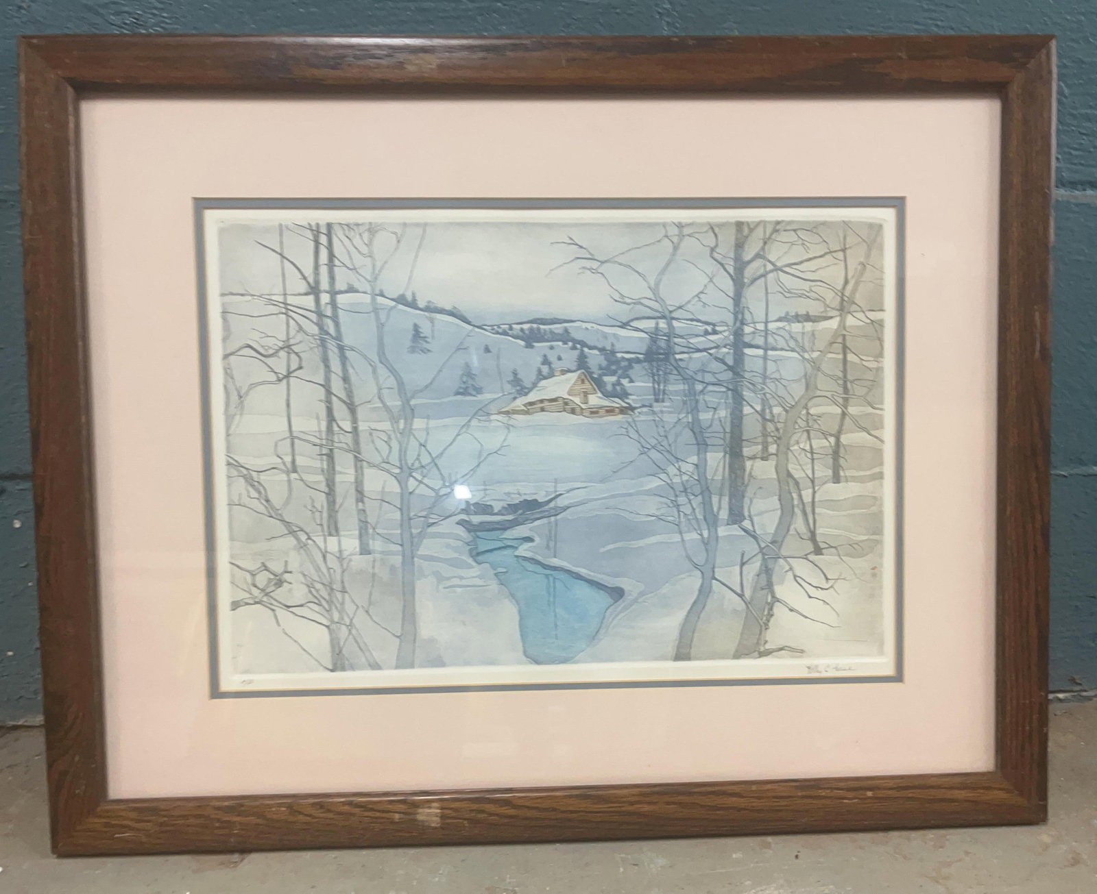 Polly Chase Frozen Winter Artist's Proof, INV. 1290: Approx. 21 x 26.5 x 1 inches.