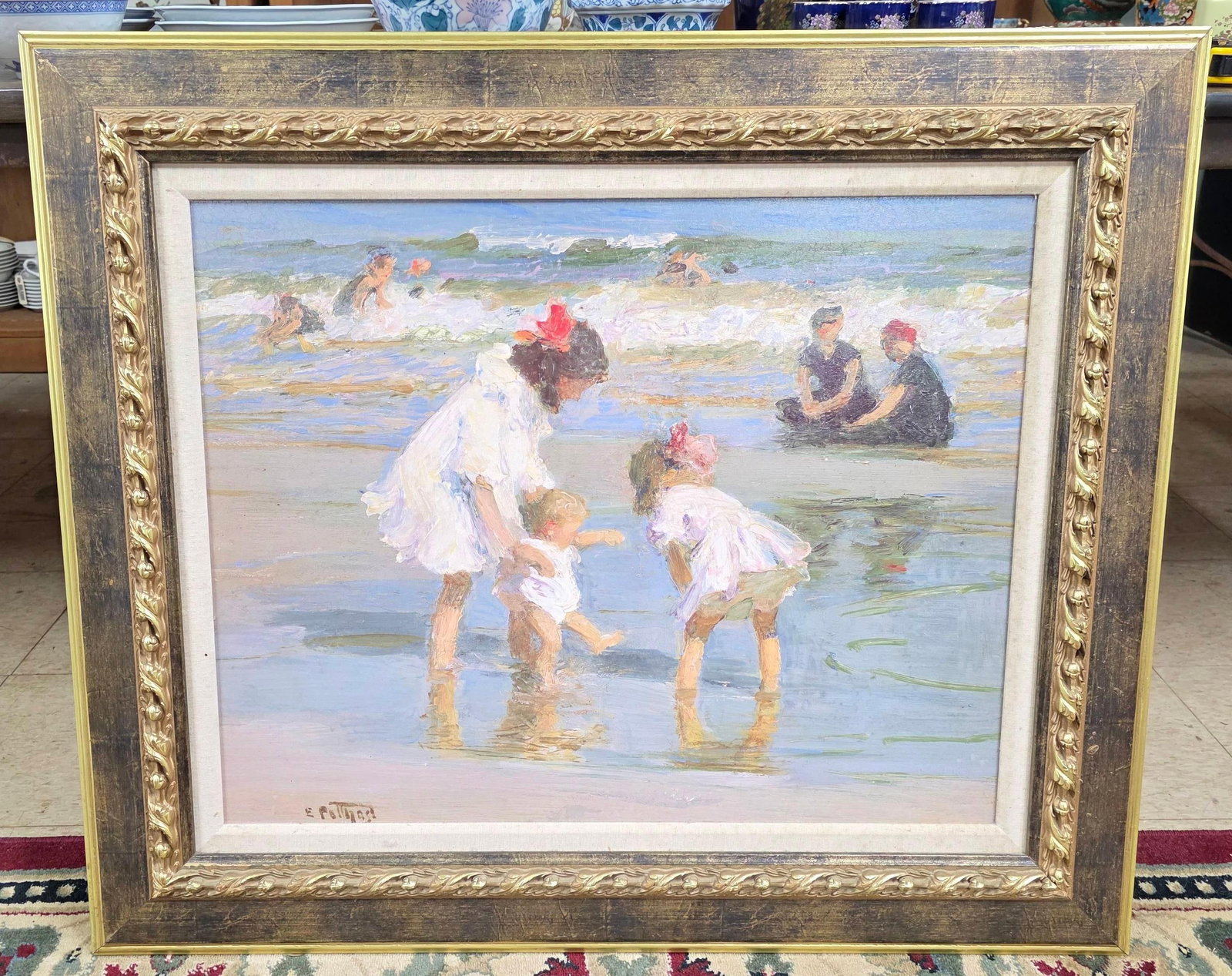 Edward Potthast giclee, INV. 1264: Frame 31.75 x 37.75 x 1.5 inches