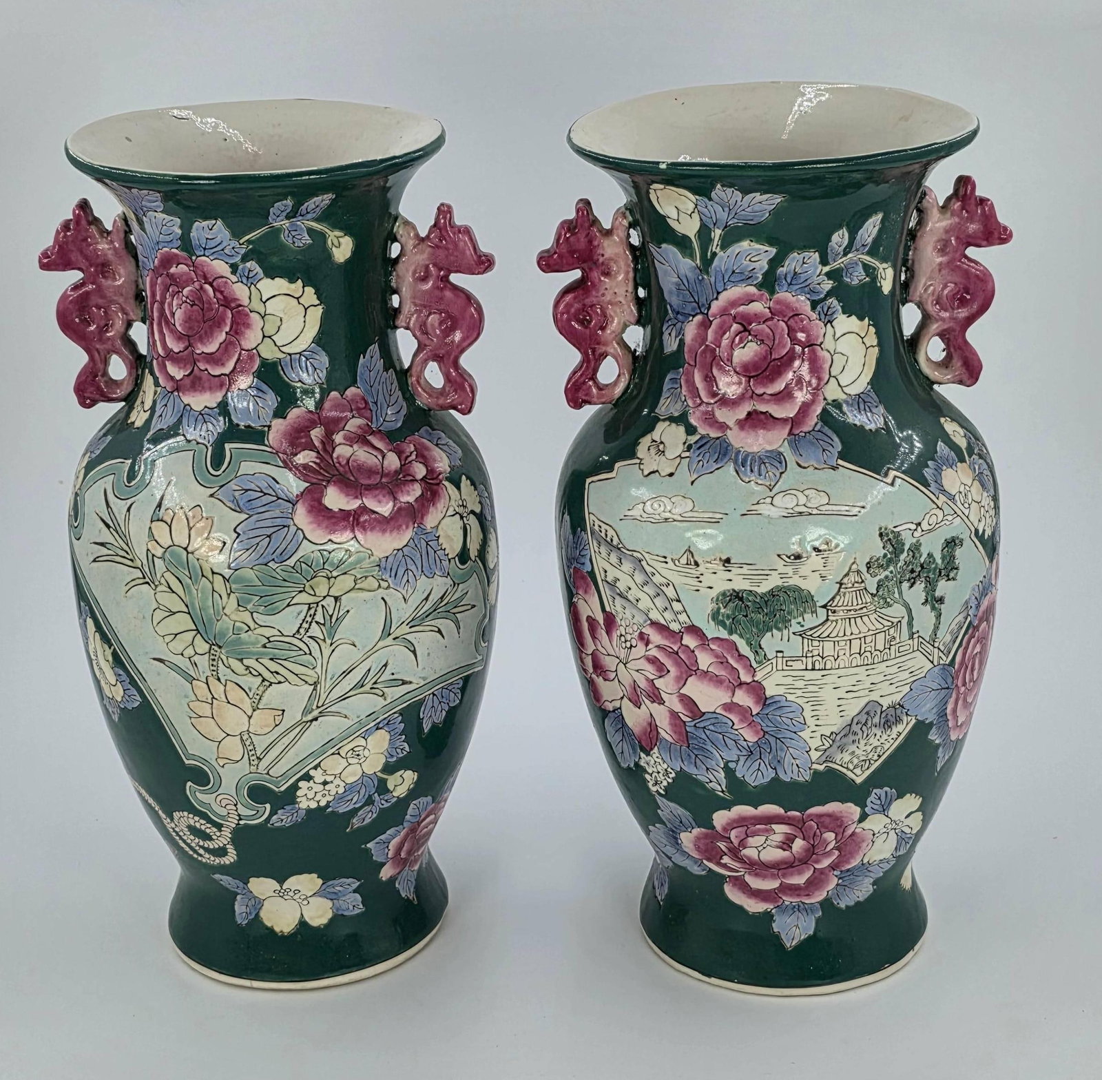 Pair of Japanese Porcelain Vases, possibly Nippon, INV. 1059 (1 of 4)