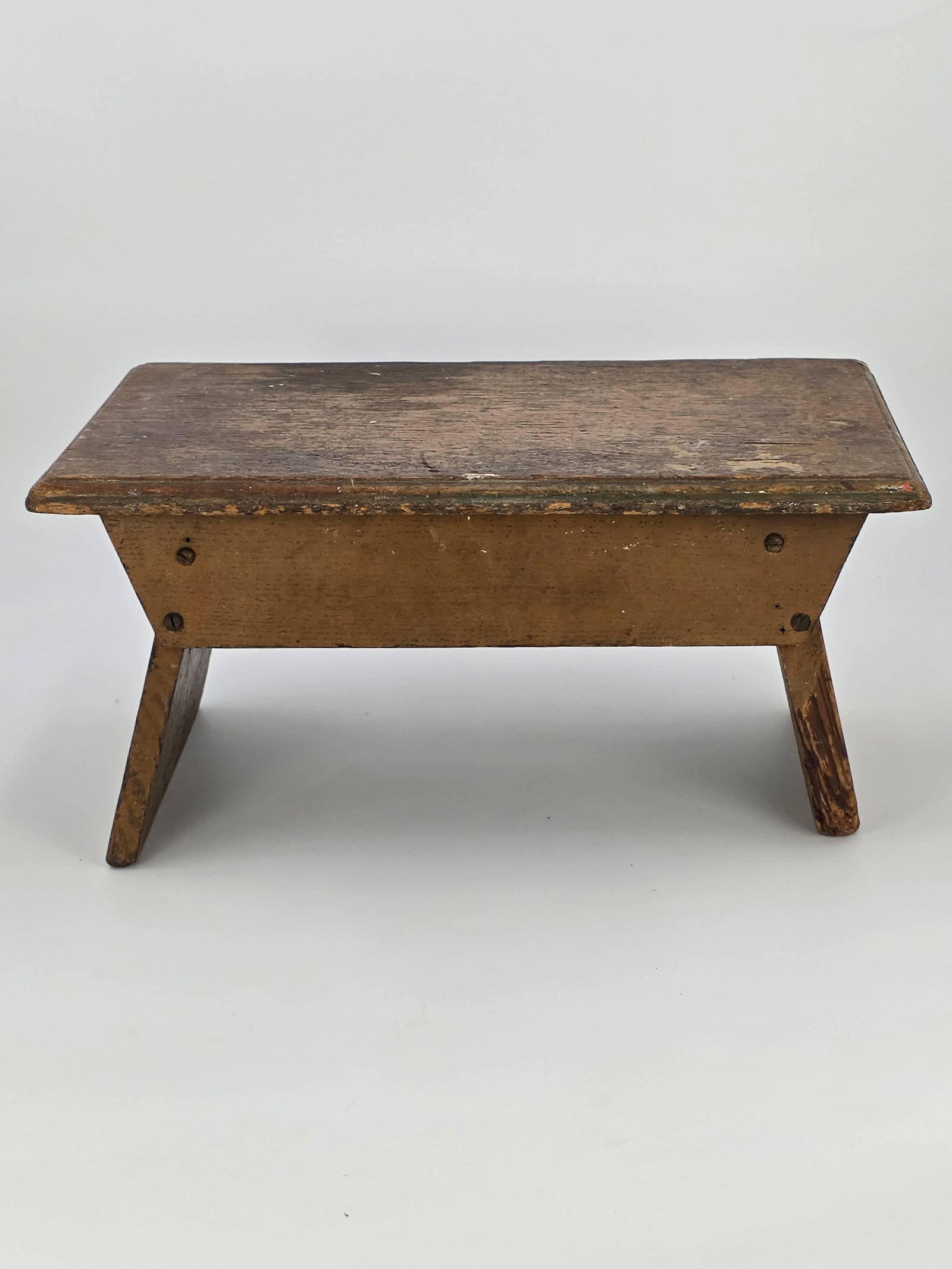 Rustic splayed leg footstool, INV. 1315 (1 of 3)