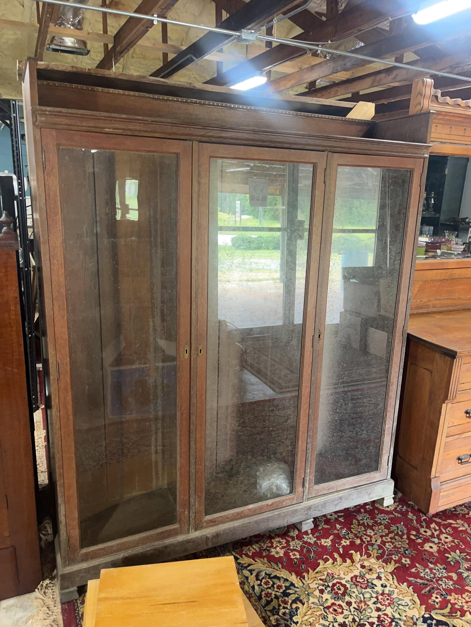Forest City Furniture Company Oak Bookcase, INV. 3043: Approx. 67 x 56 x 13.75 inches