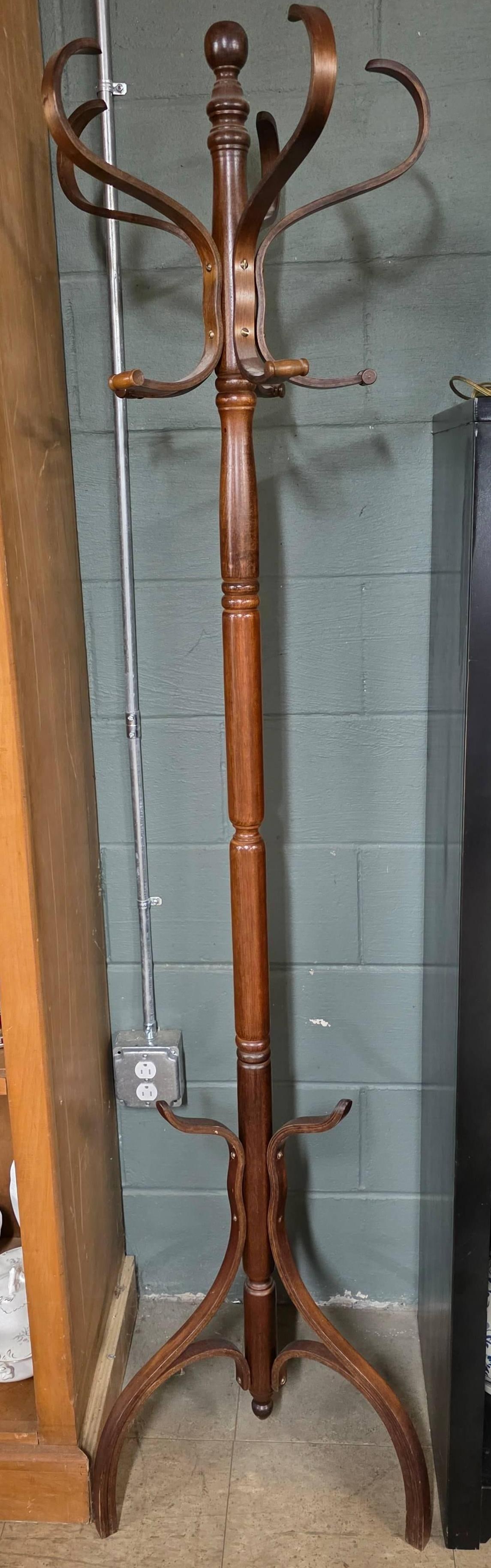 Hat and Coat Rack, INV. 3008: Approx. 73 x 20 x 20 inches.